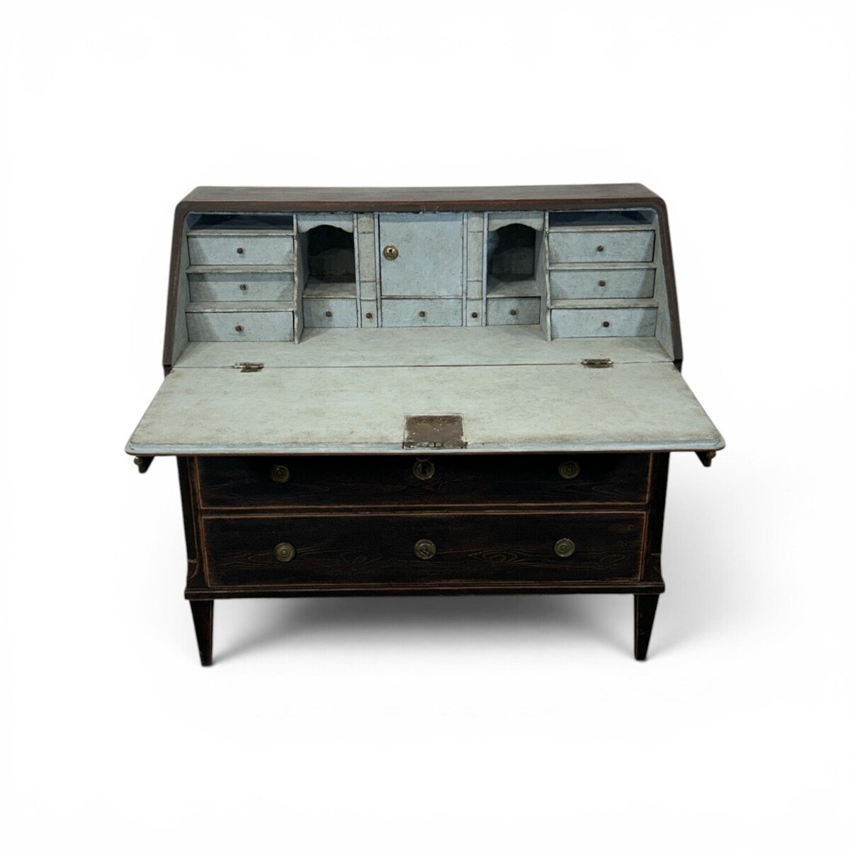 A beautiful Gustavian black bureau from the early 1800s - JAA