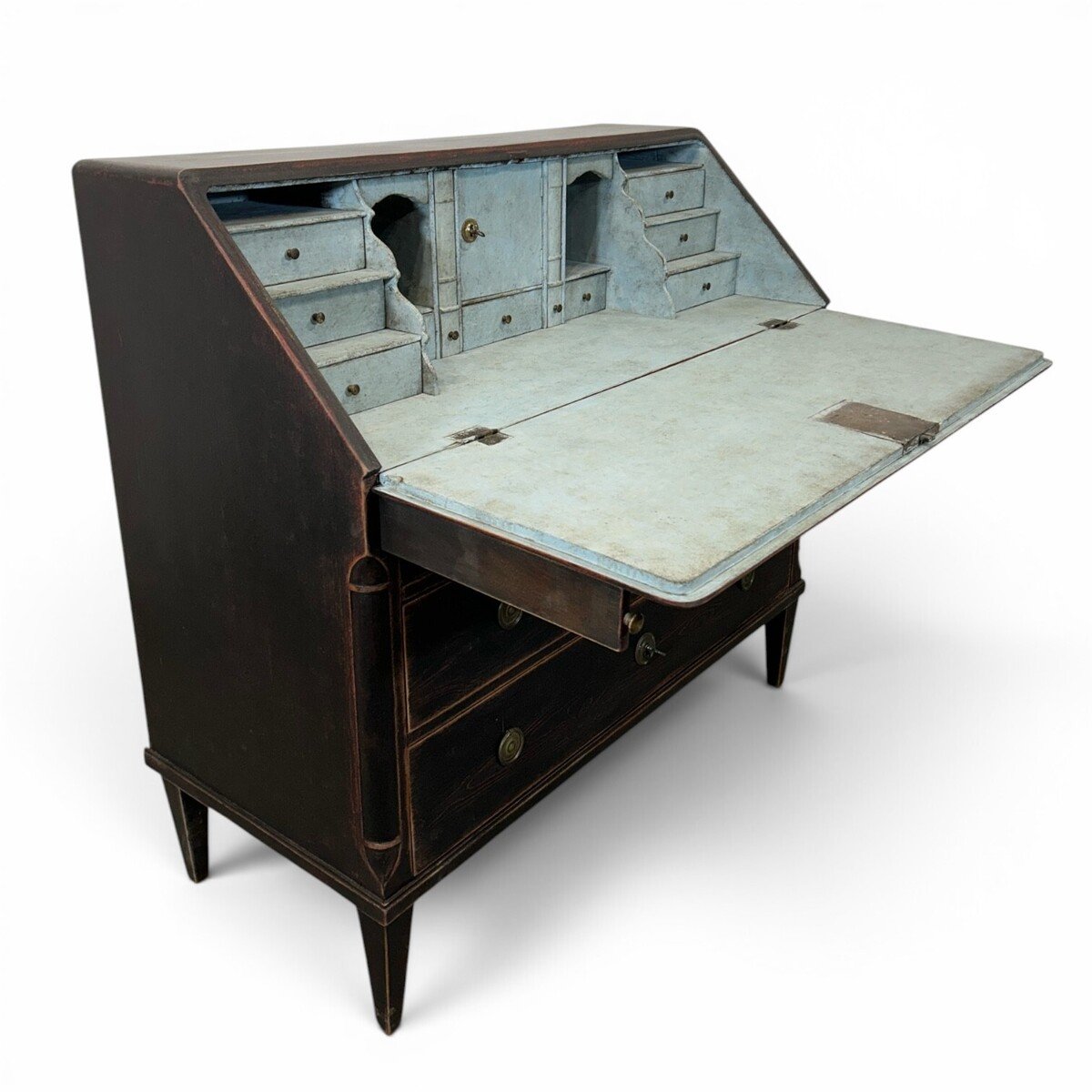 A beautiful Gustavian black bureau from the early 1800s - JAA