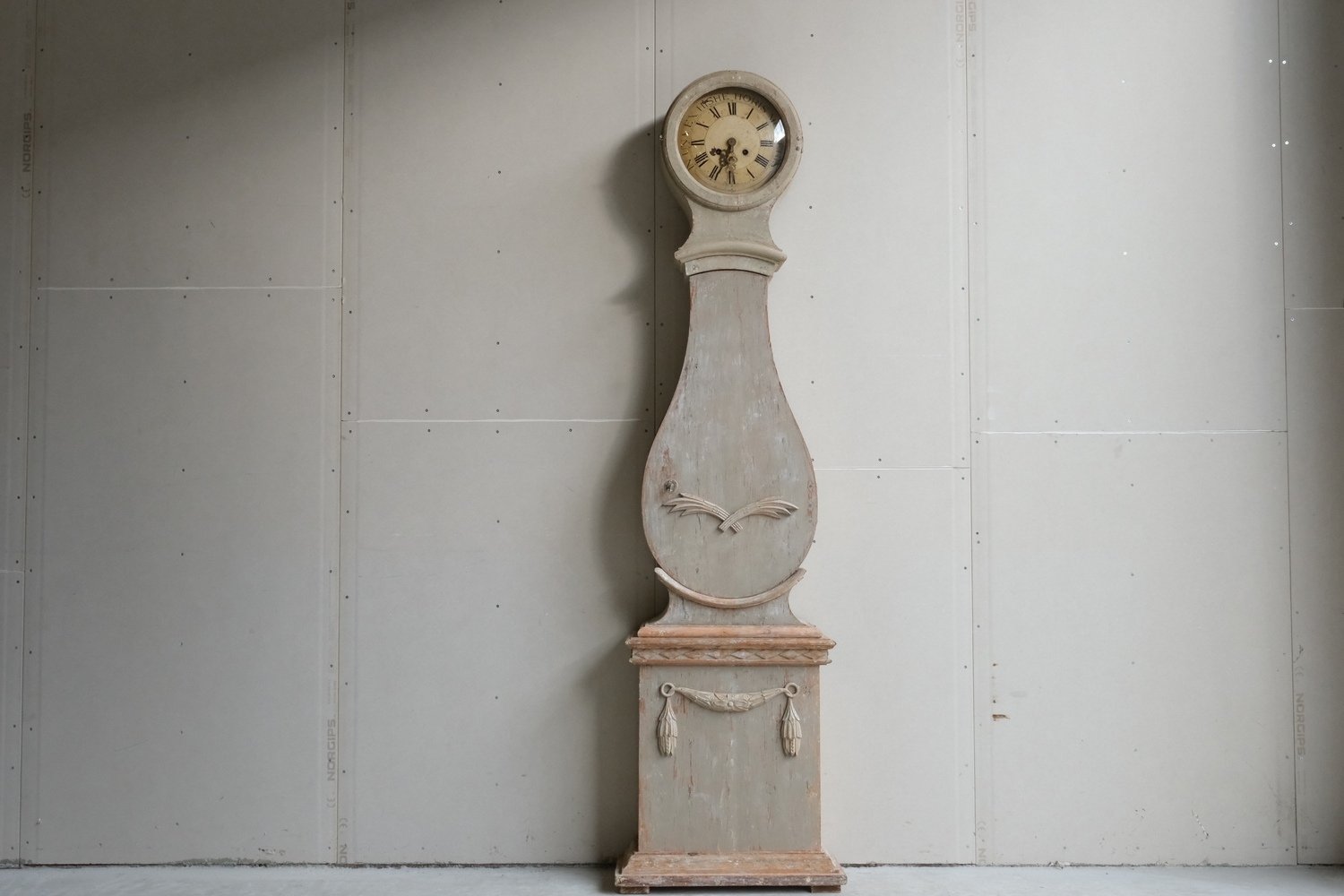 Gustavian Tall Case Clock in Original Paint, circa 1820 - JAA