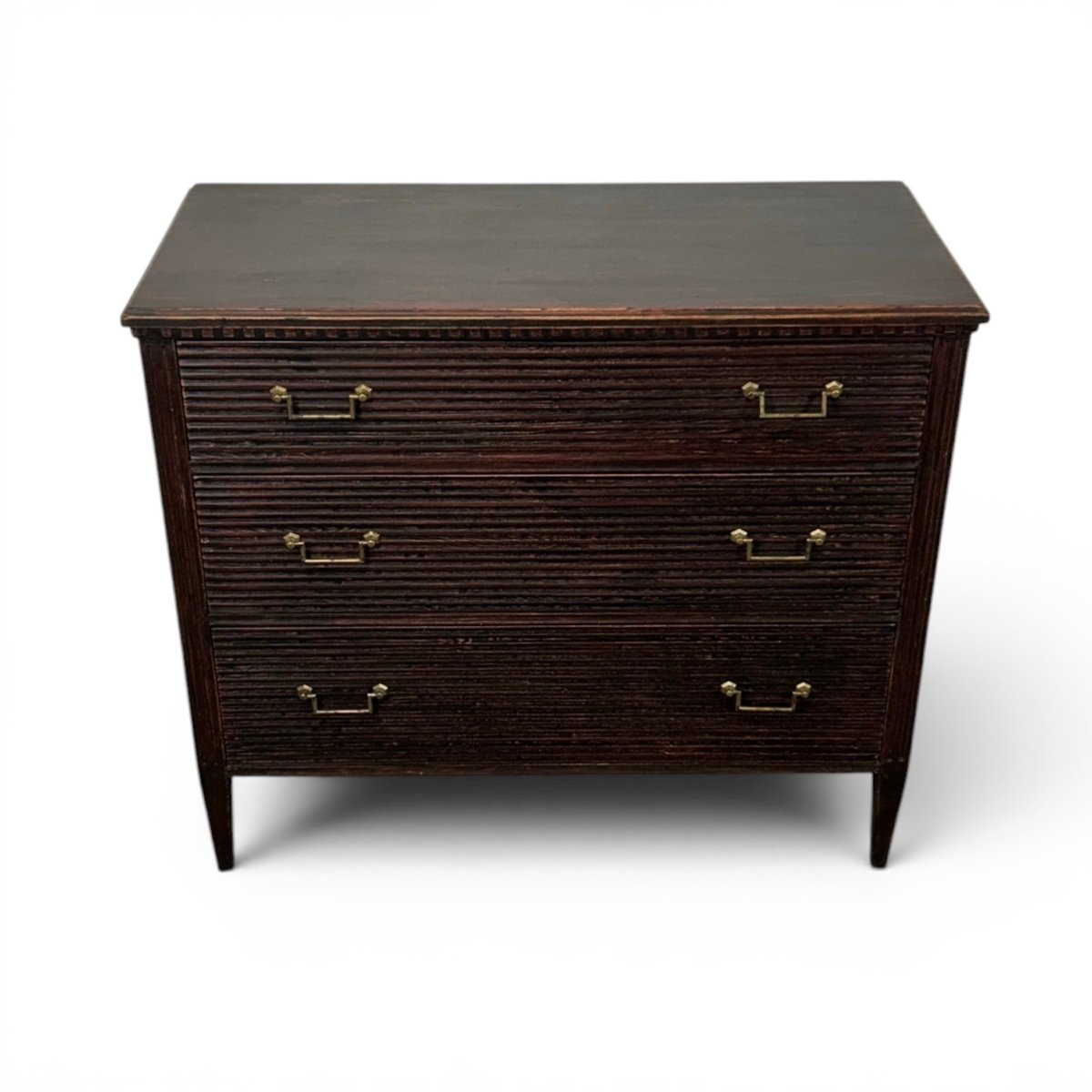 Black Swedish Pine Chest of Drawers – 19th Century - JAA