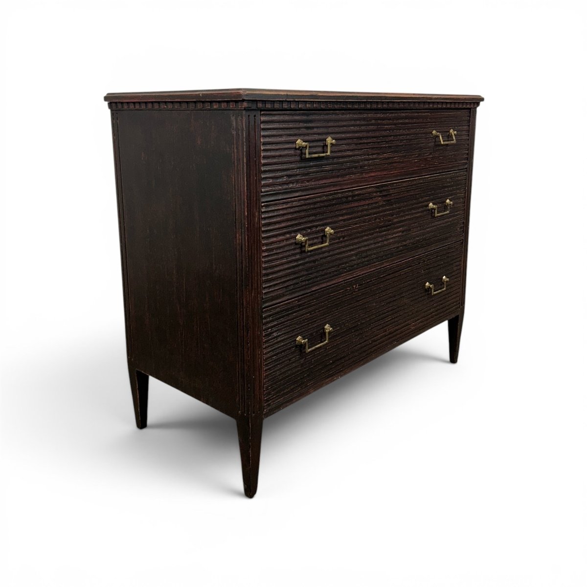 Black Swedish Pine Chest of Drawers – 19th Century - JAA