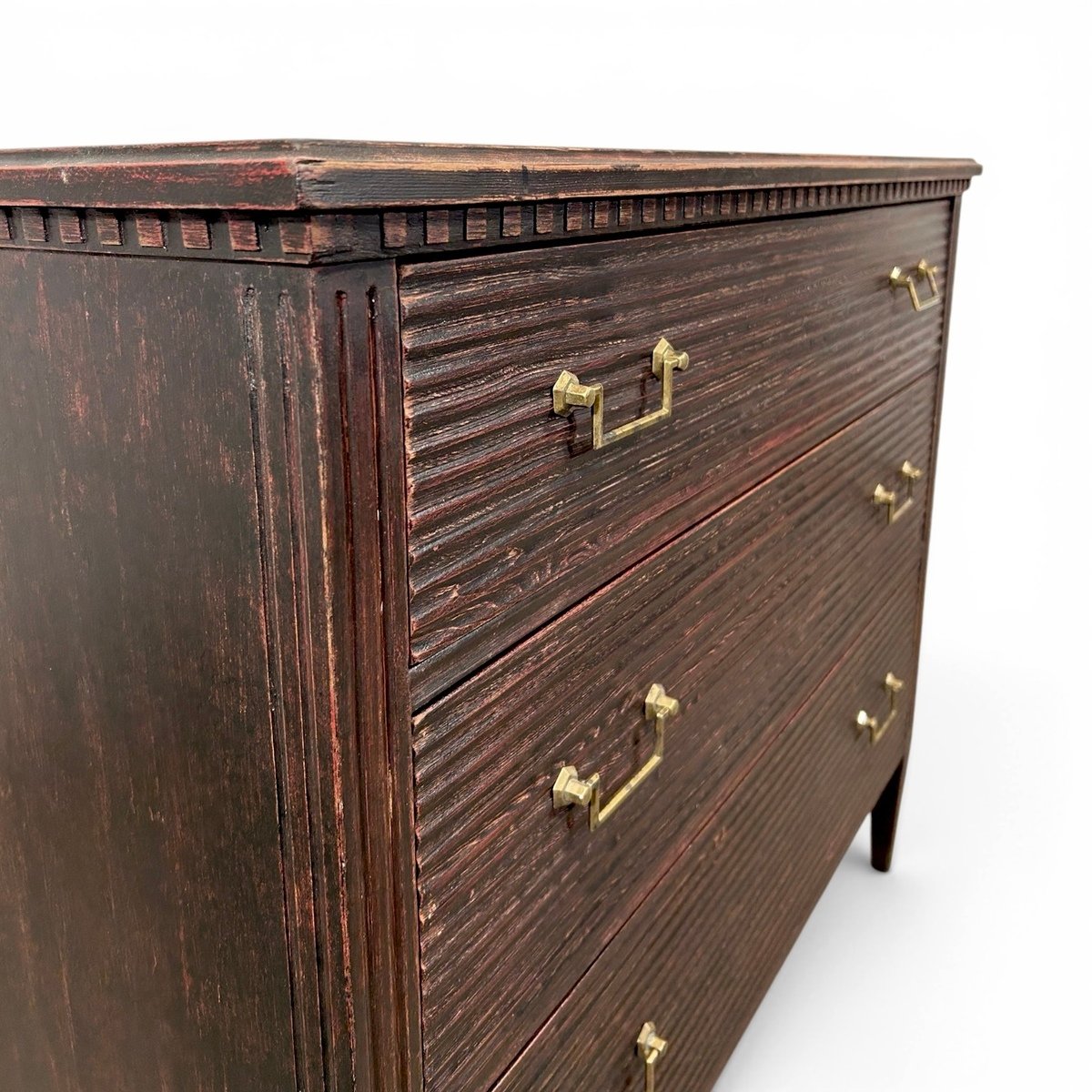 Black Swedish Pine Chest of Drawers – 19th Century - JAA
