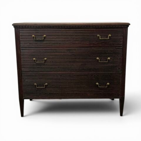 Black Swedish Pine Chest of Drawers – 19th Century