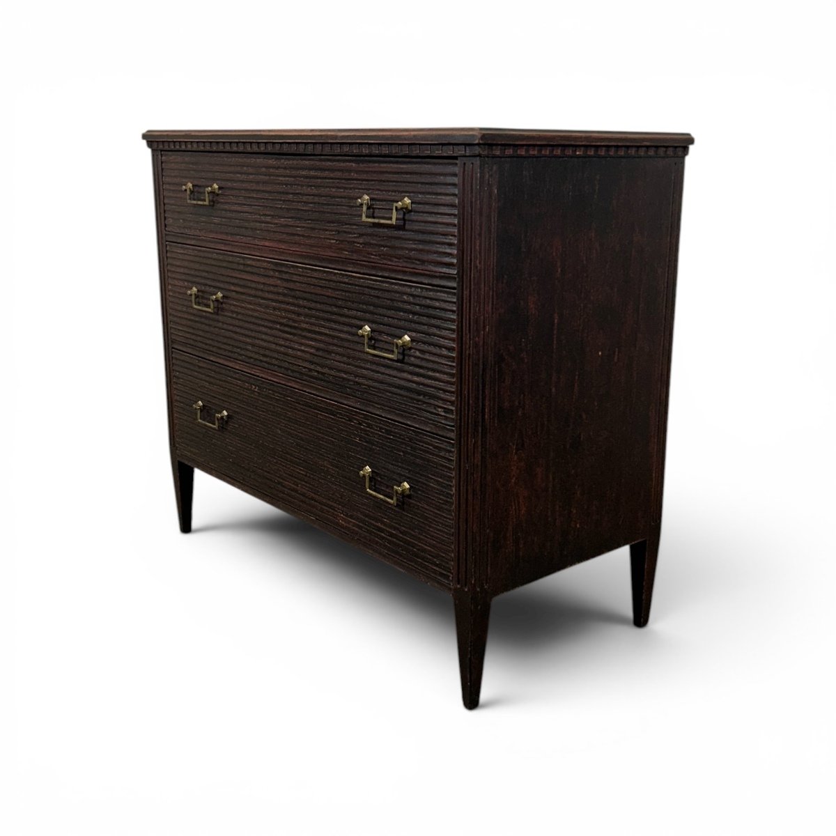 Black Swedish Pine Chest of Drawers – 19th Century - JAA