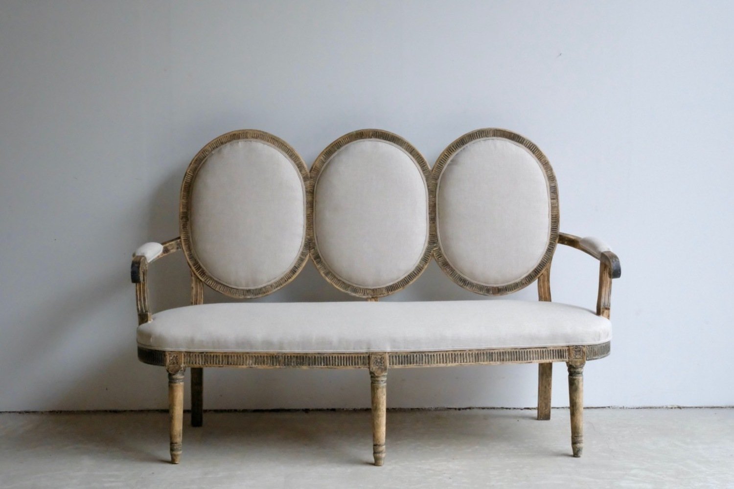 Gustavian Style Sofa in Original Black Paint, circa 1880 - JAA