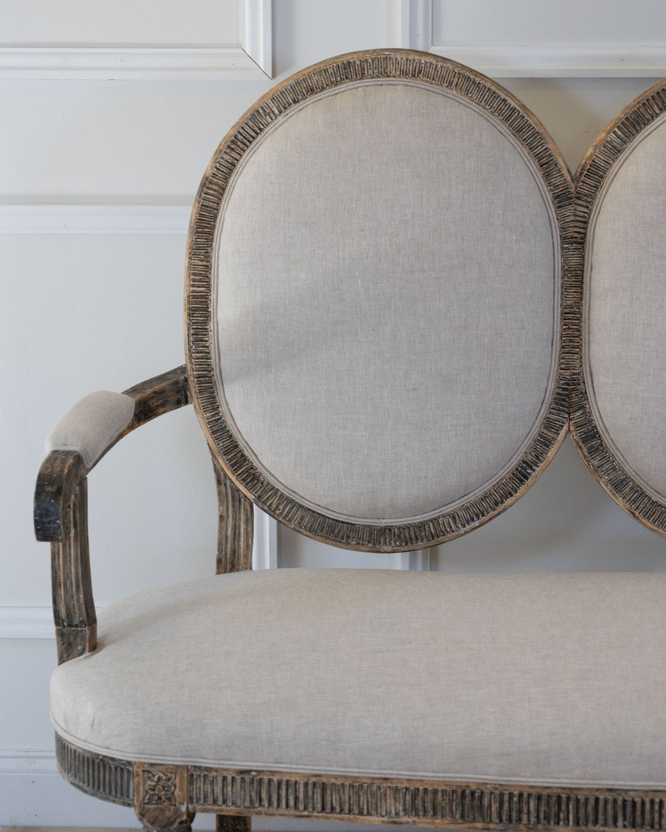 Gustavian Style Sofa in Original Black Paint, circa 1880 - JAA