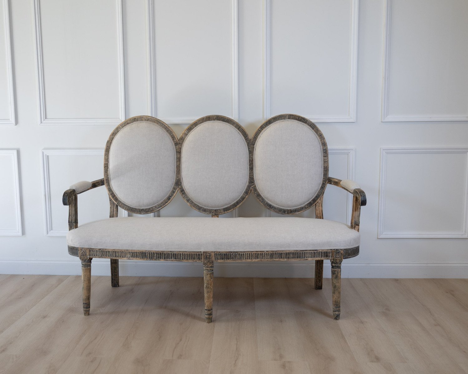 Gustavian Style Sofa in Original Black Paint, circa 1880 - JAA