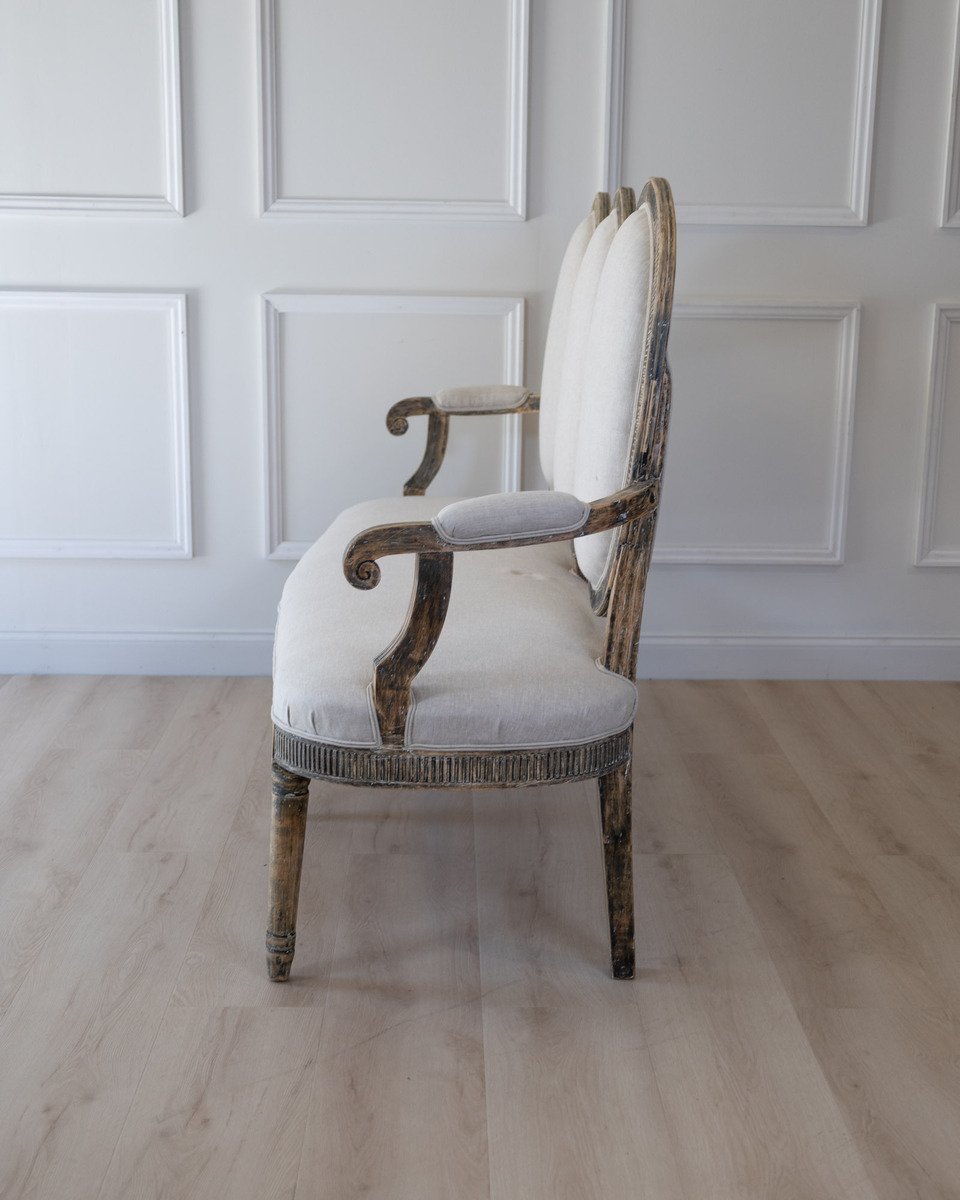 Gustavian Style Sofa in Original Black Paint, circa 1880 - JAA