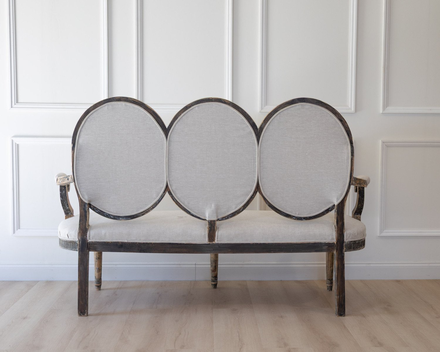 Gustavian Style Sofa in Original Black Paint, circa 1880 - JAA