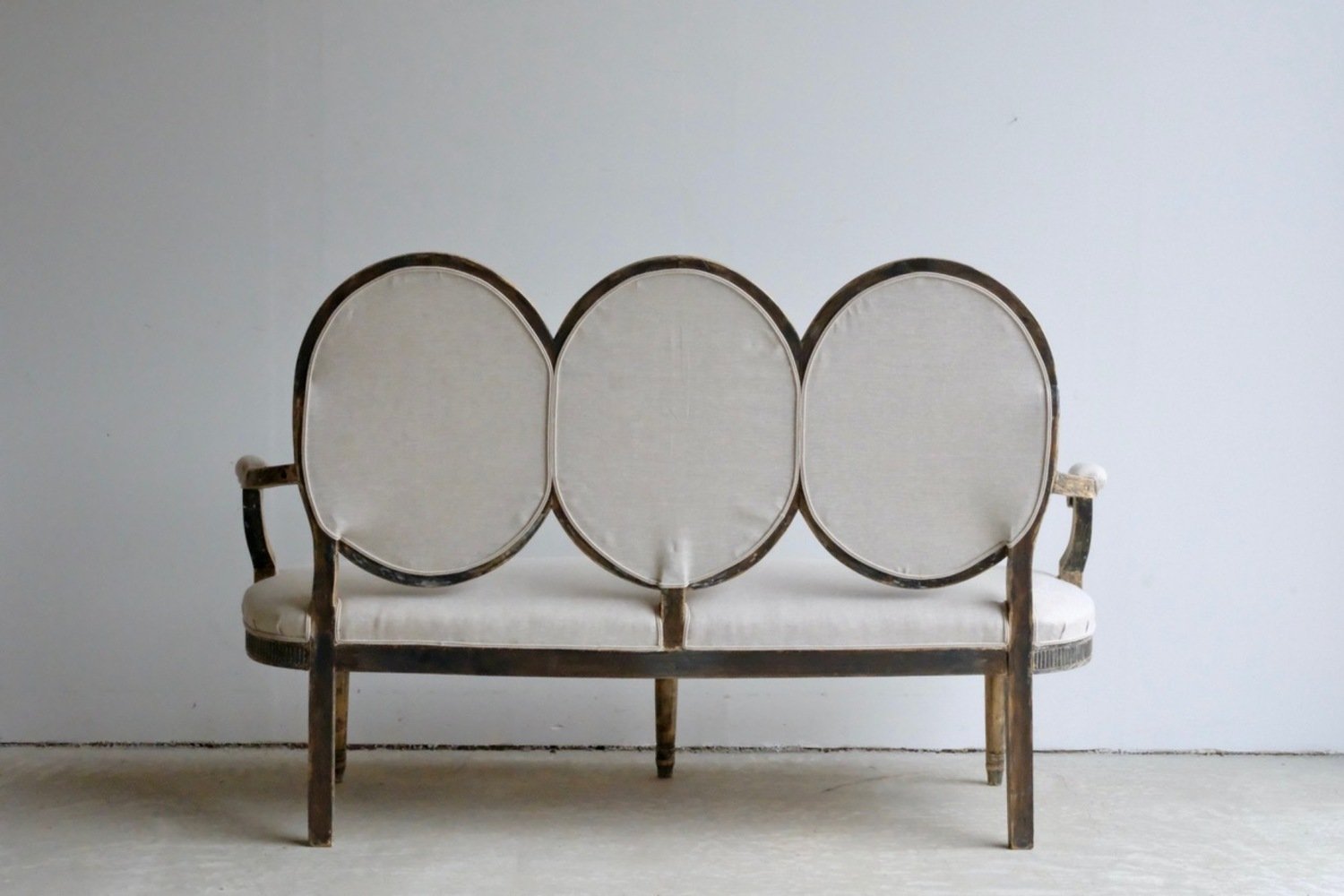 Gustavian Style Sofa in Original Black Paint, circa 1880 - JAA