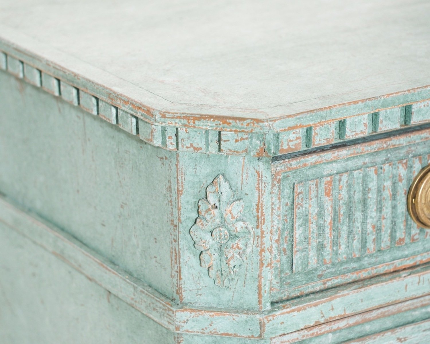 Pair of Blue Painted Carved Scandinavian Chests of Drawers, circa 1920 - JAA