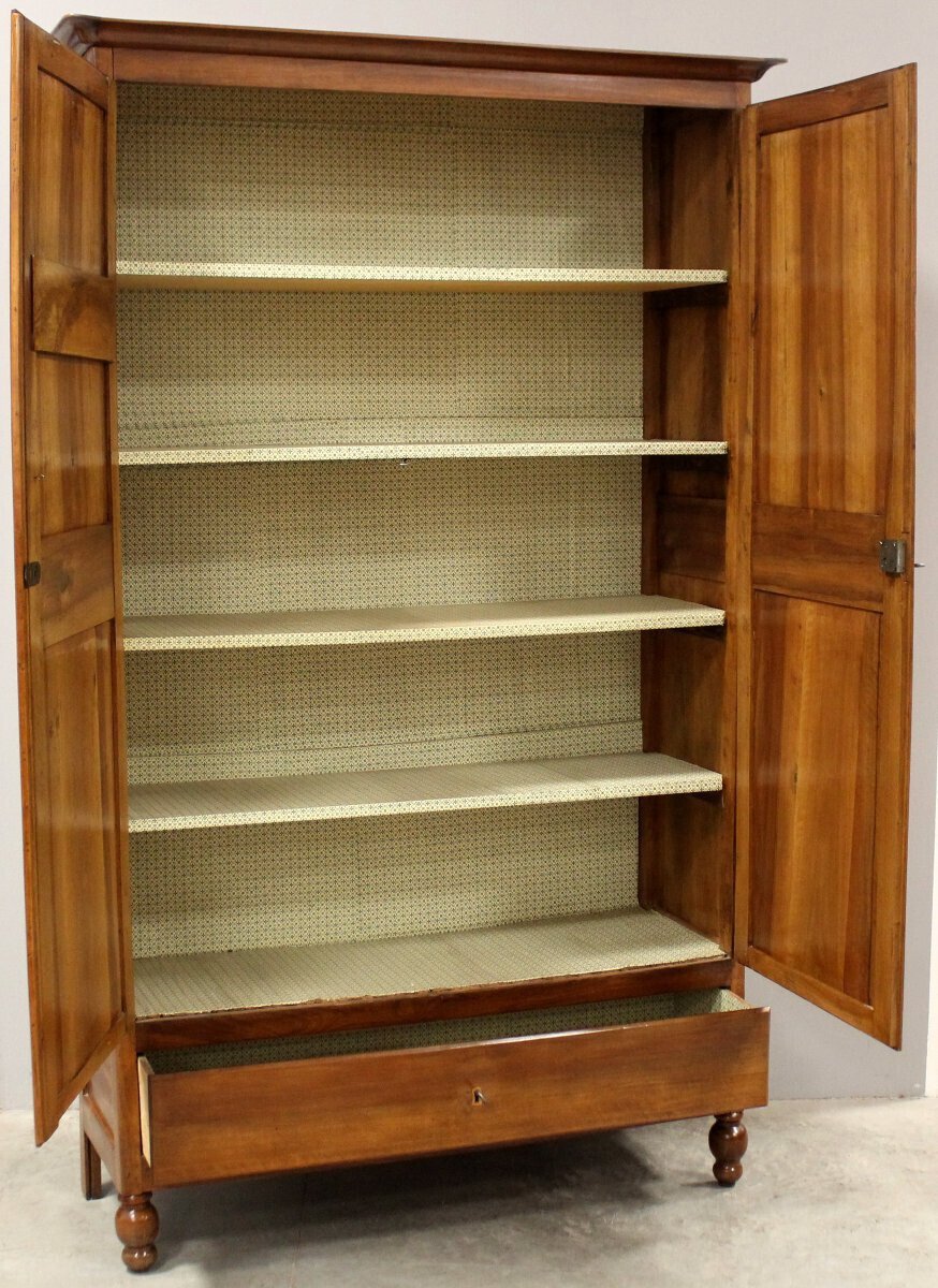 Italian Louis Philippe Walnut Armoire, 19th Century - JAA