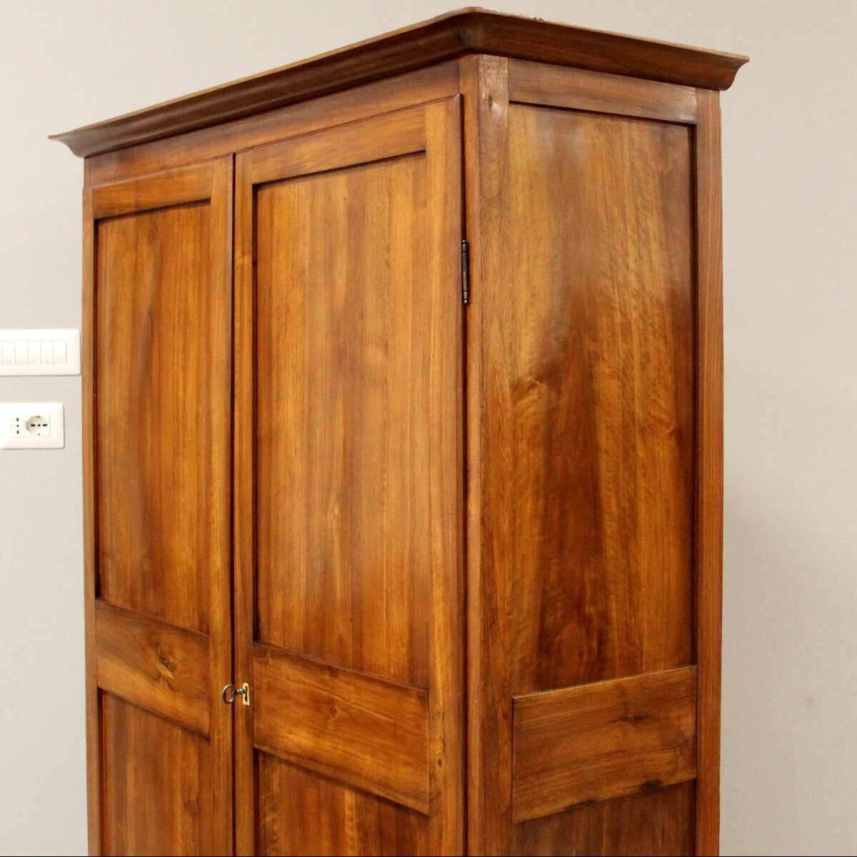 Italian Louis Philippe Walnut Armoire, 19th Century - JAA