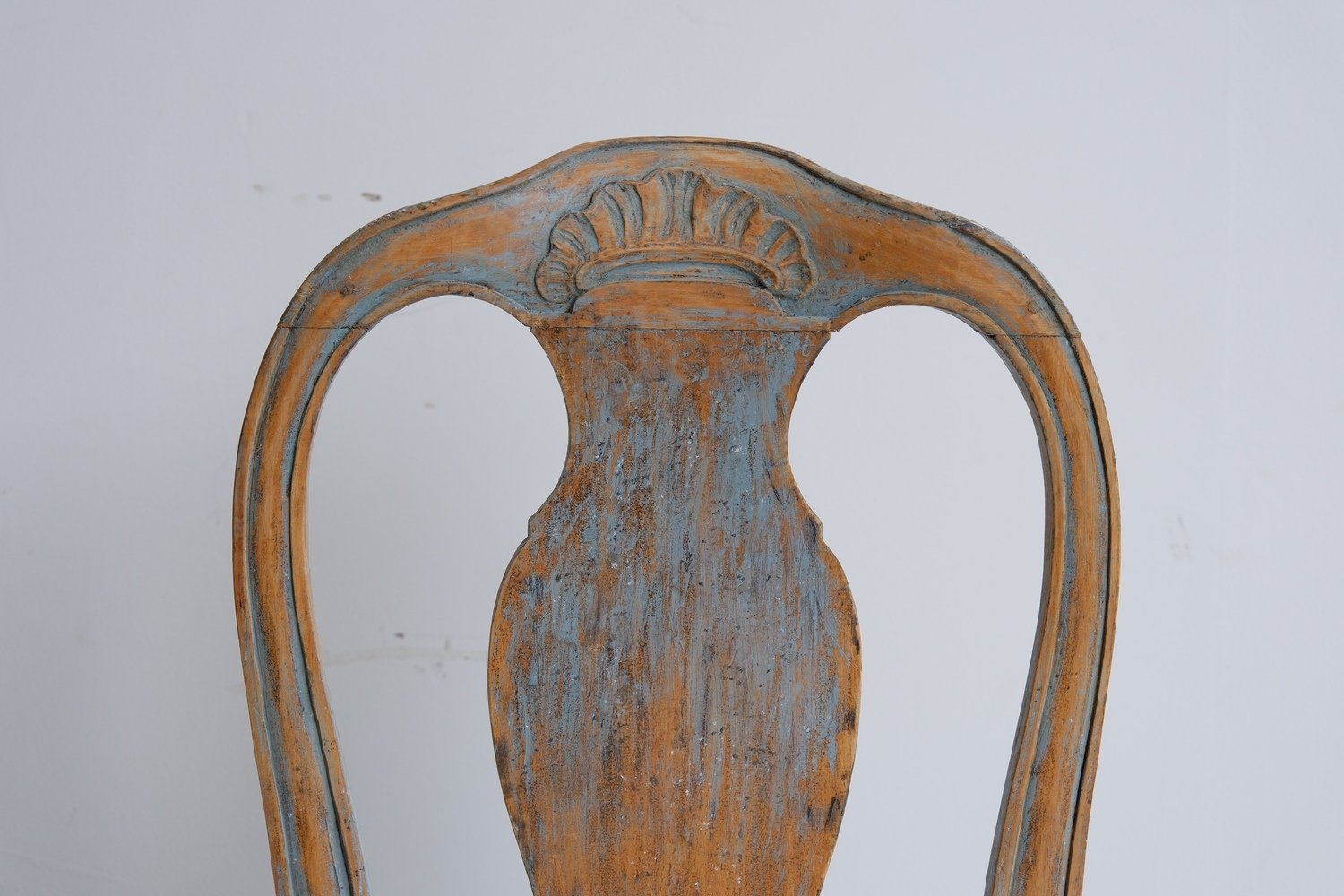 Pair of Swedish Rococo Chairs in Blue Paint, circa 1770 - JAA