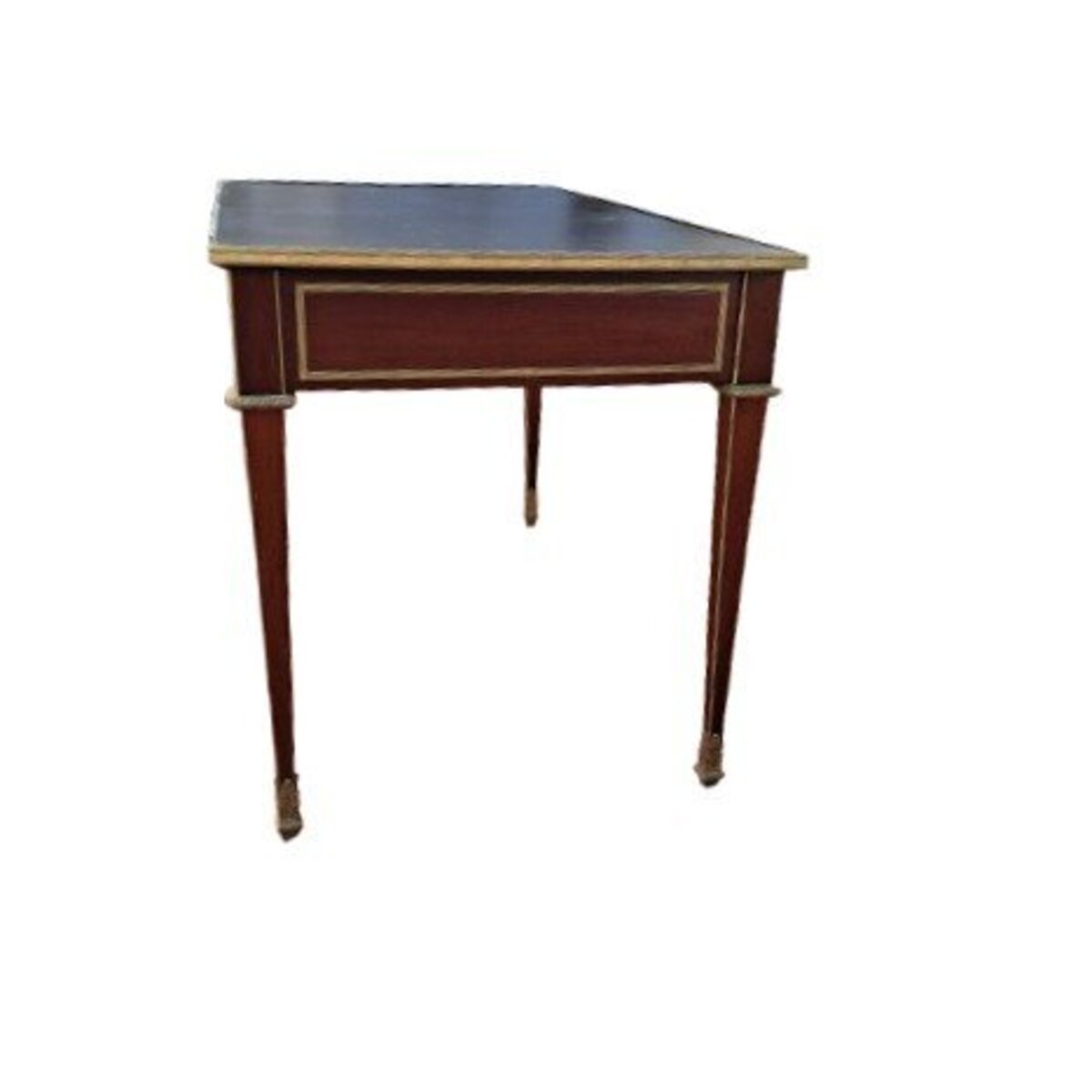 Napoleon III Mahogany Desk with Leather Top and Bronze Mounts - JAA