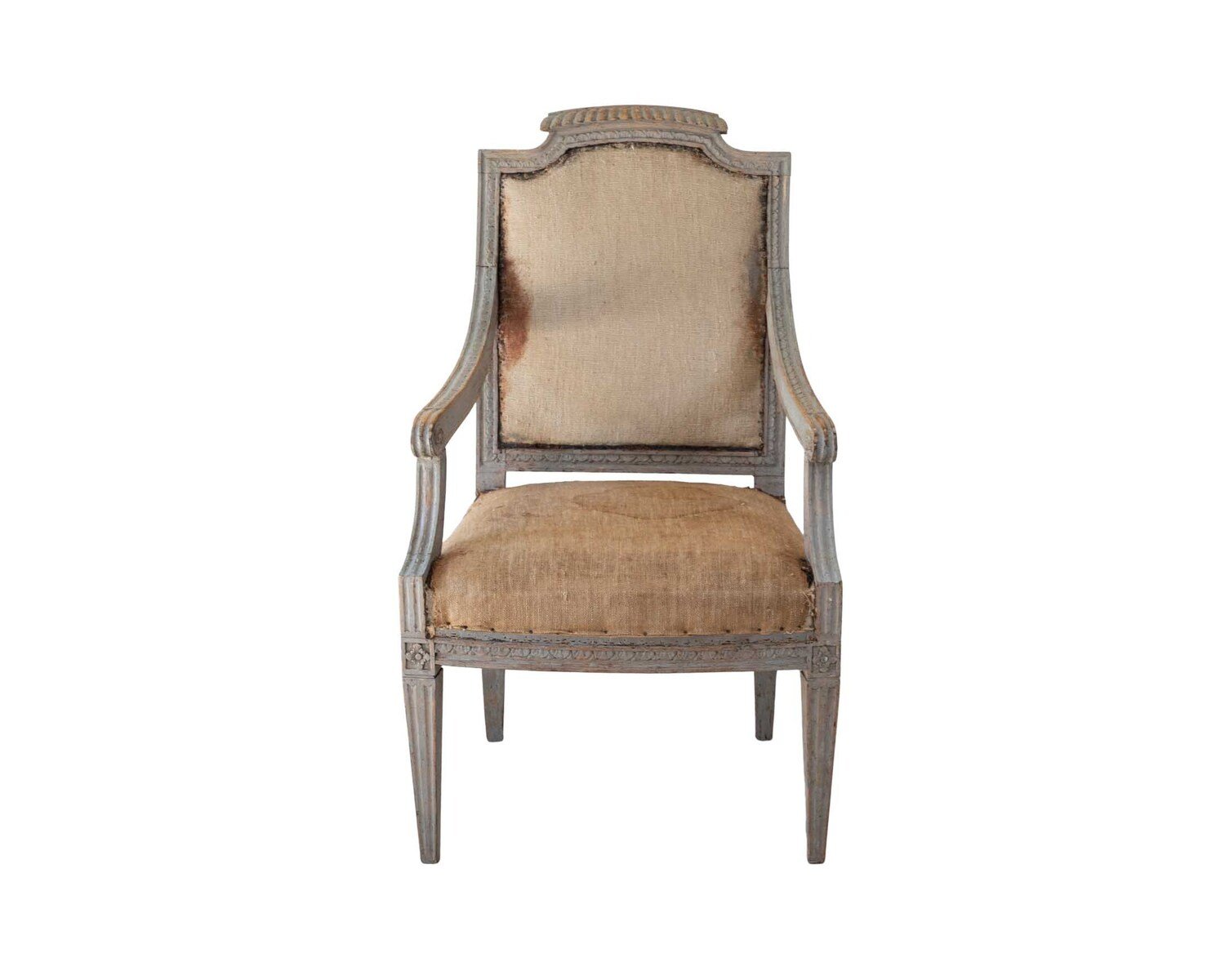 Provincial Gustavian Armchair in Original Paint, circa 1780