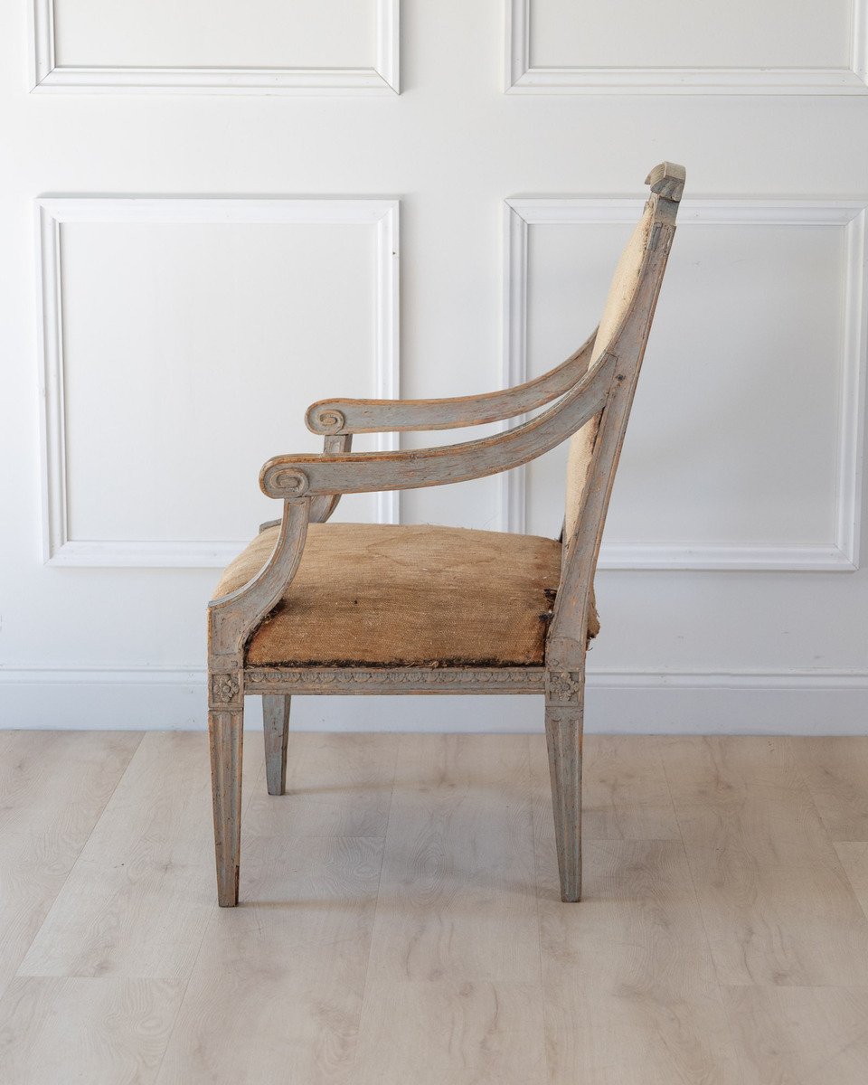 Provincial Gustavian Armchair in Original Paint, circa 1780 - JAA