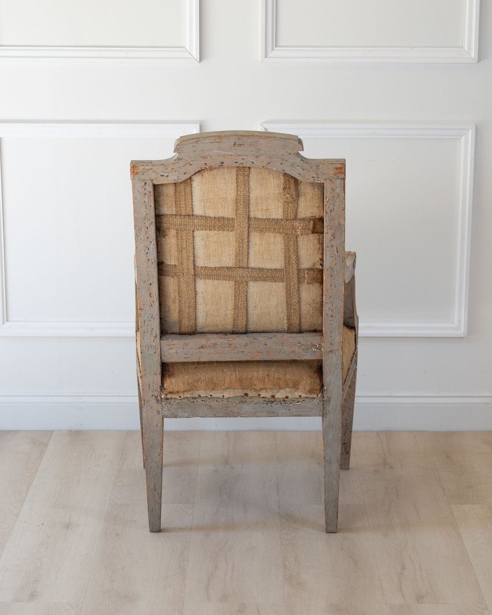 Provincial Gustavian Armchair in Original Paint, circa 1780 - JAA