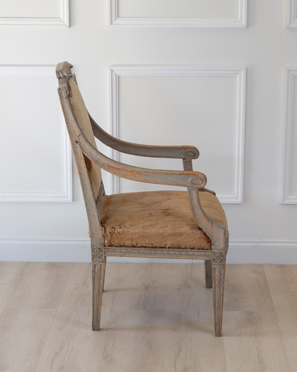 Provincial Gustavian Armchair in Original Paint, circa 1780 - JAA