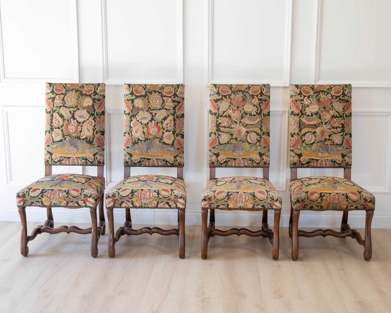 Set of Four French Beech Os de Mouton Chairs, Late 19th Century - JAA