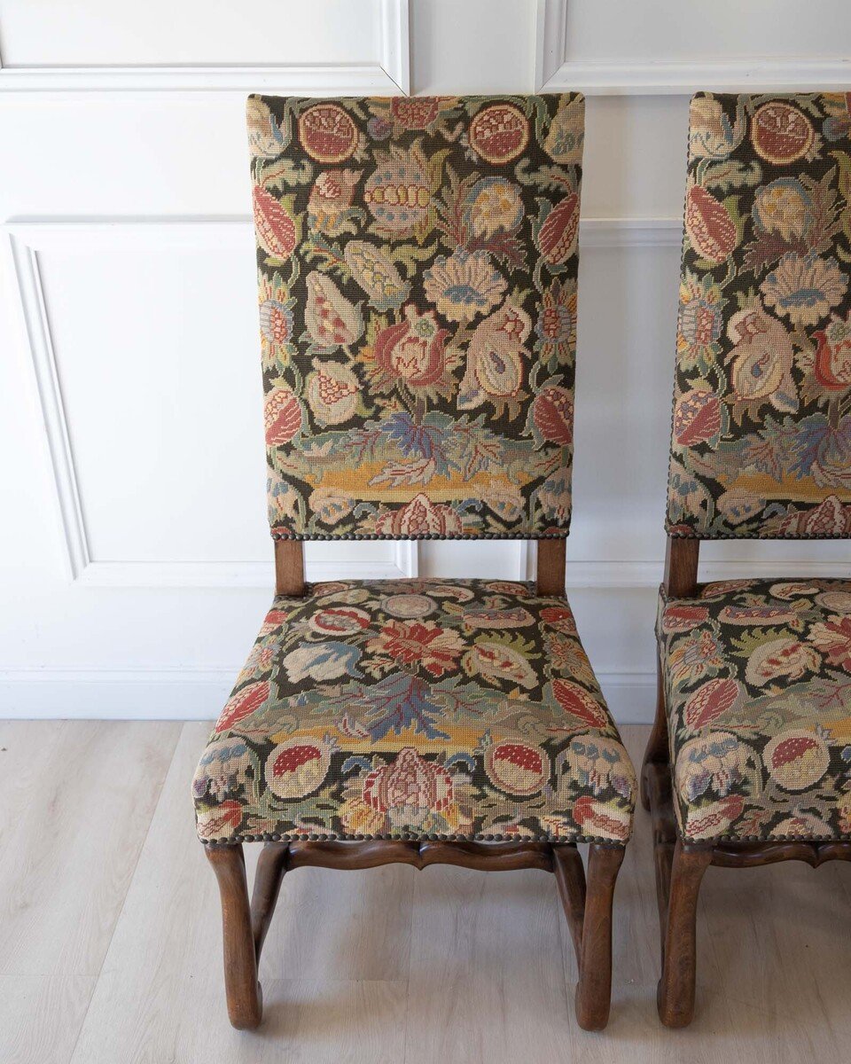 Set of Four French Beech Os de Mouton Chairs, Late 19th Century - JAA