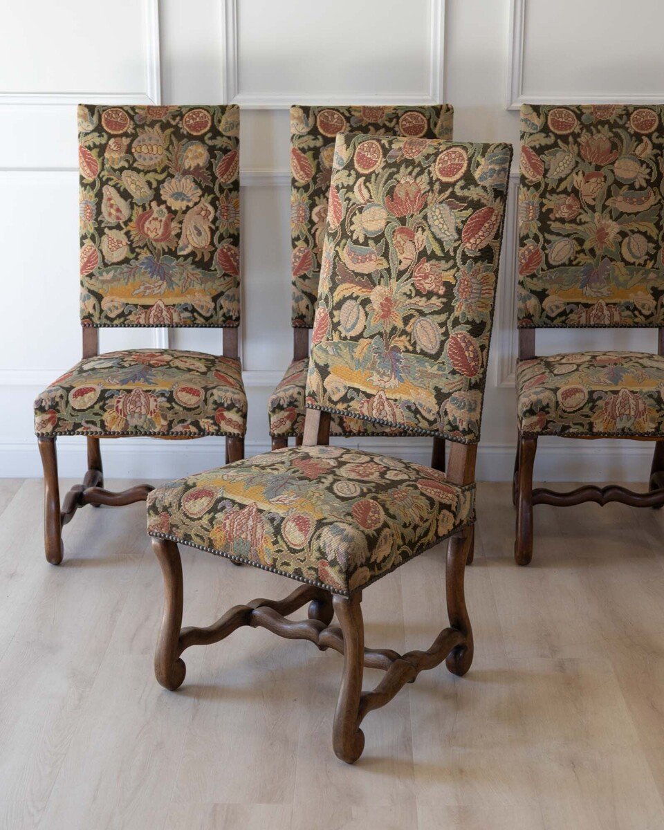 Set of Four French Beech Os de Mouton Chairs, Late 19th Century - JAA
