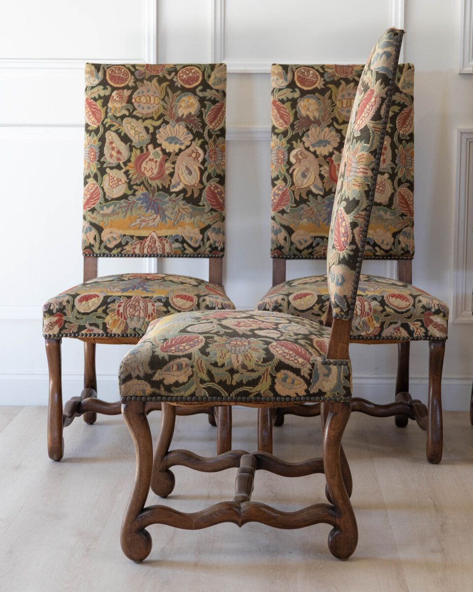 Set of Four French Beech Os de Mouton Chairs, Late 19th Century - JAA