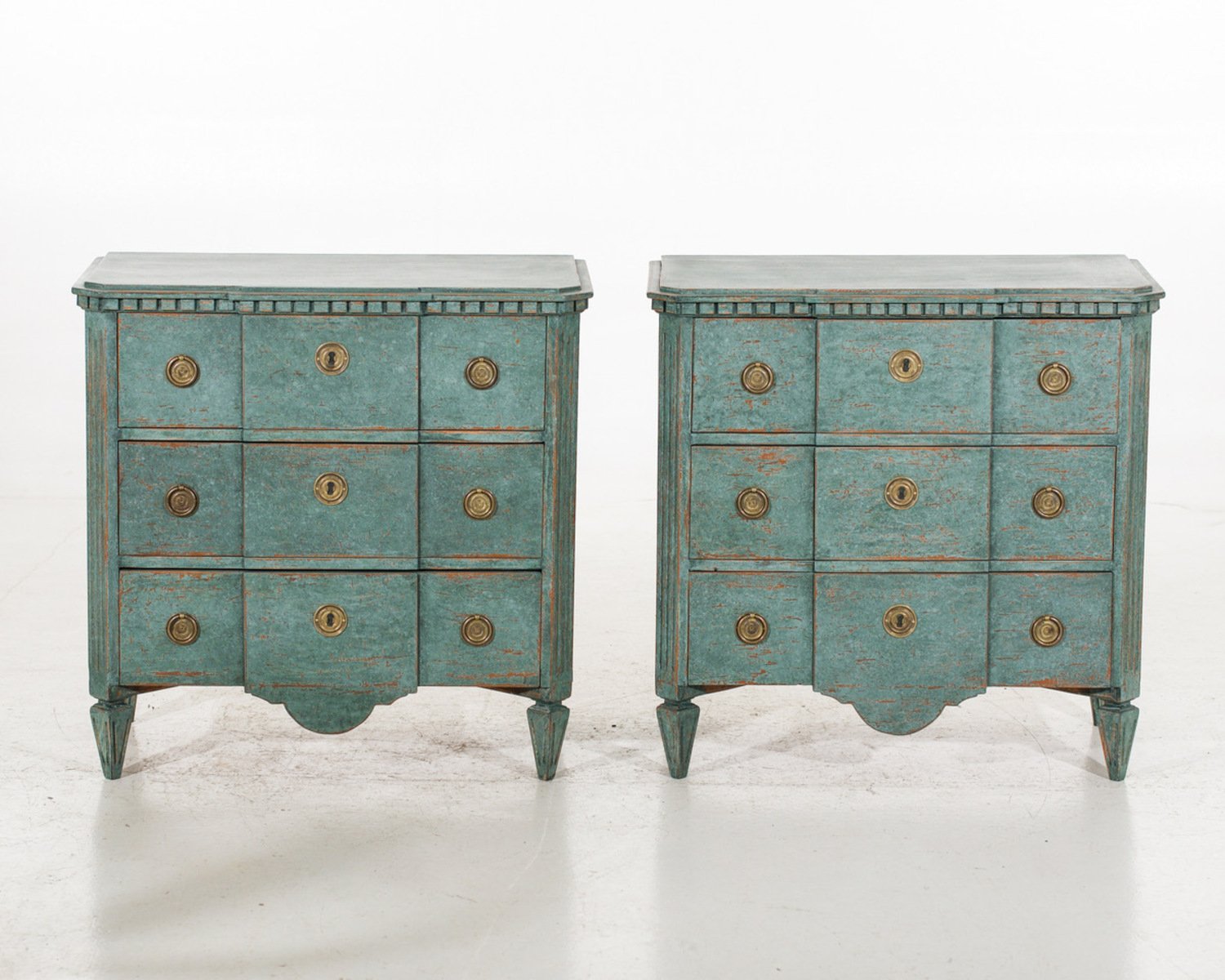 Pair of Scandinavian Breakfront Chests of Drawers, circa 1920 - JAA