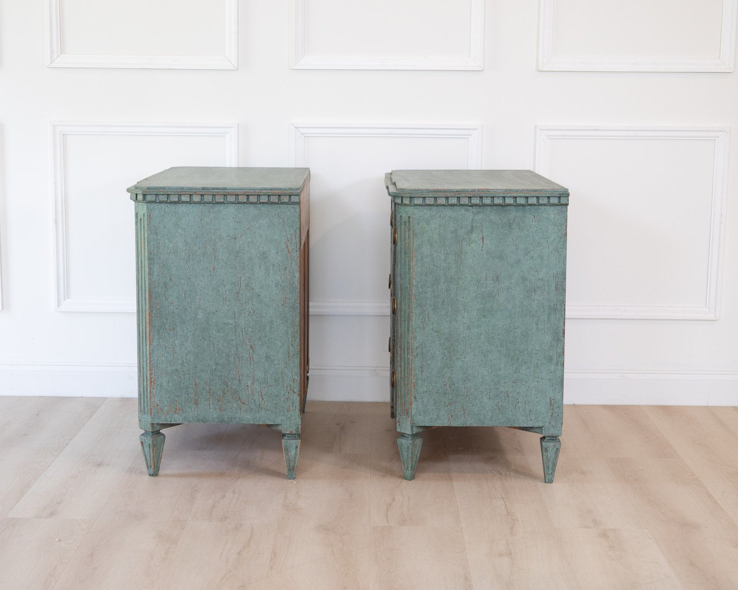 On Hold - Pair of Scandinavian Breakfront Chests of Drawers, circa 1920 - JAA