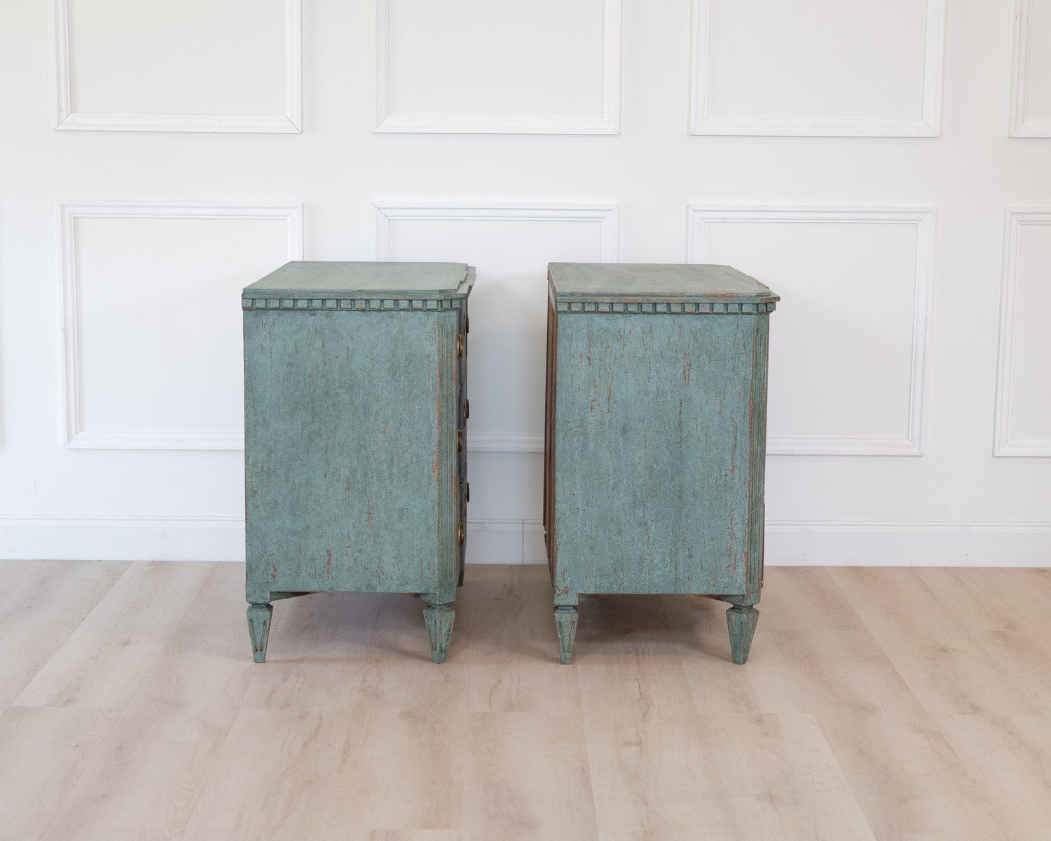 On Hold - Pair of Scandinavian Breakfront Chests of Drawers, circa 1920 - JAA