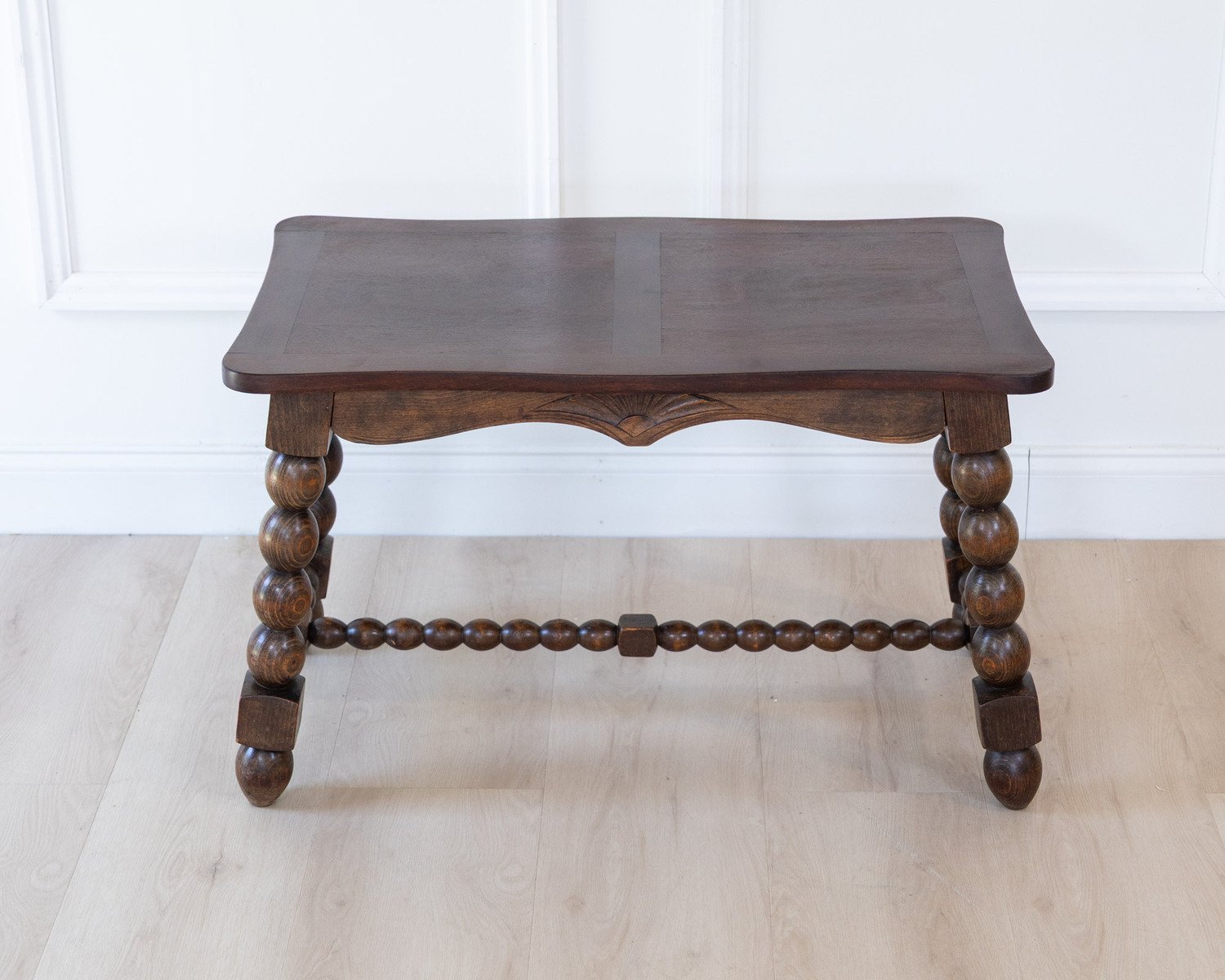 French Turned Beech Coffee Table, Louis XIII Style, 1950s - JAA