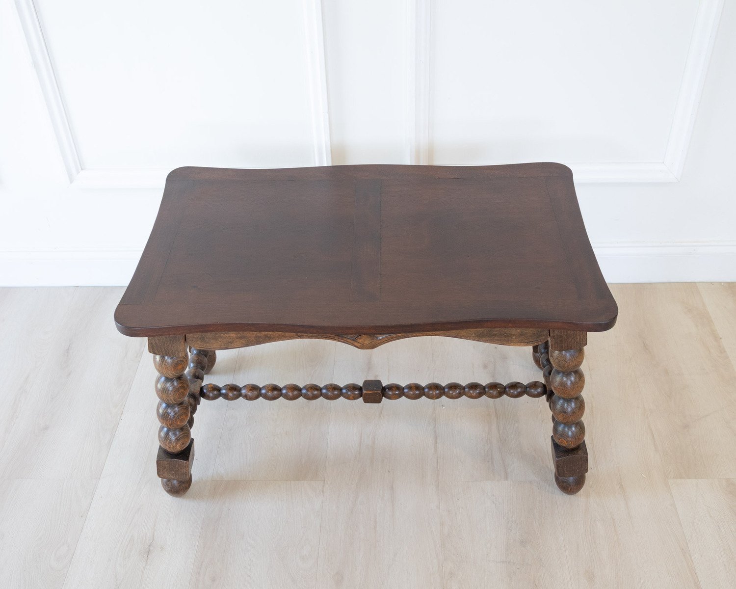 French Turned Beech Coffee Table, Louis XIII Style, 1950s - JAA