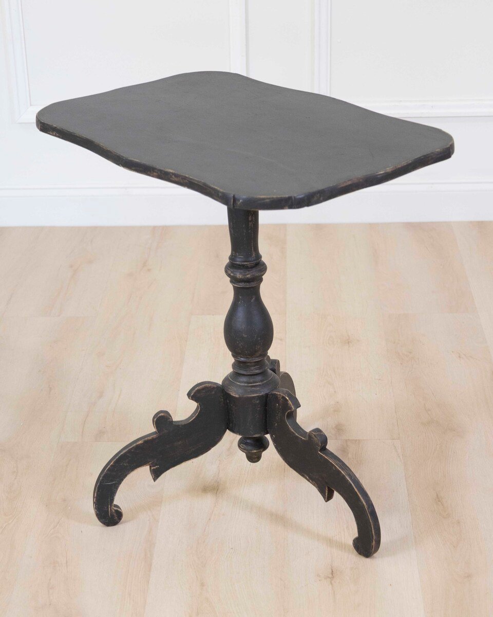 19th Century Swedish Black Painted Tri-Pod Table - JAA