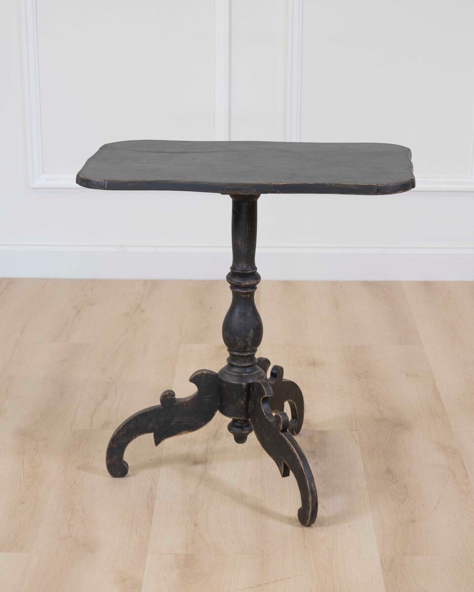 19th Century Swedish Black Painted Tri-Pod Table - JAA