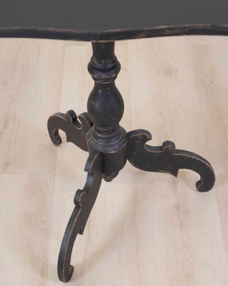 19th Century Swedish Black Painted Tri-Pod Table - JAA