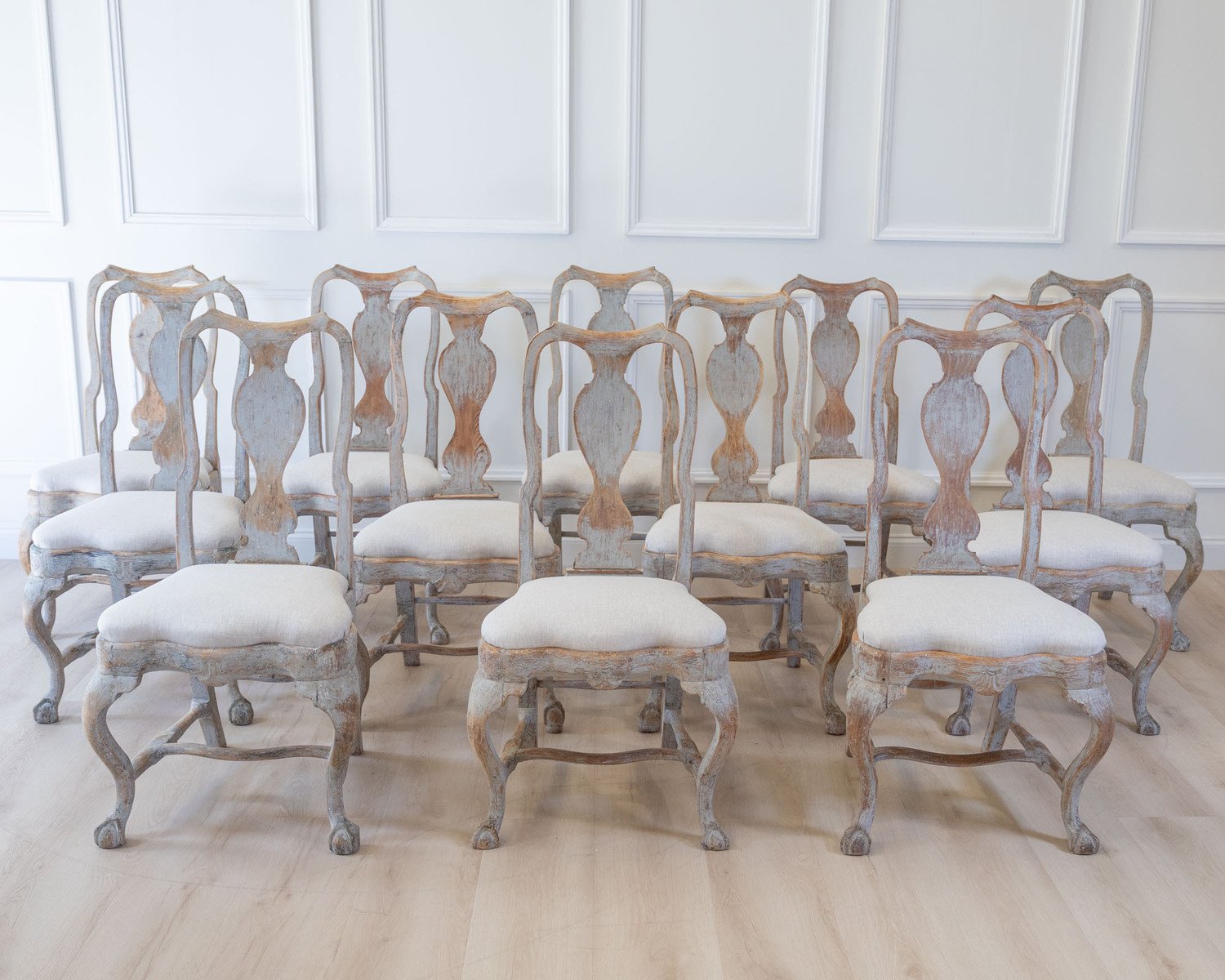 Set of Twelve Swedish Rococo Chairs, Lindome, circa 1760 - JAA