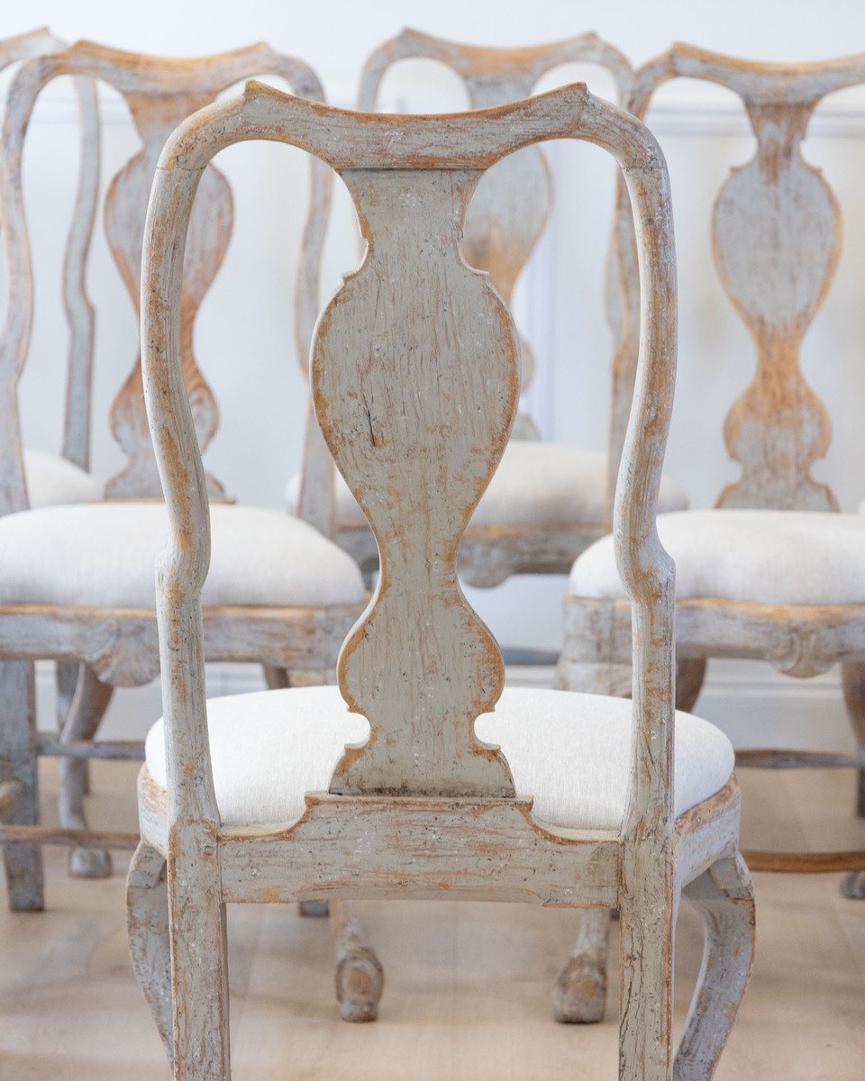 Set of Twelve Swedish Rococo Chairs, Lindome, circa 1760 - JAA