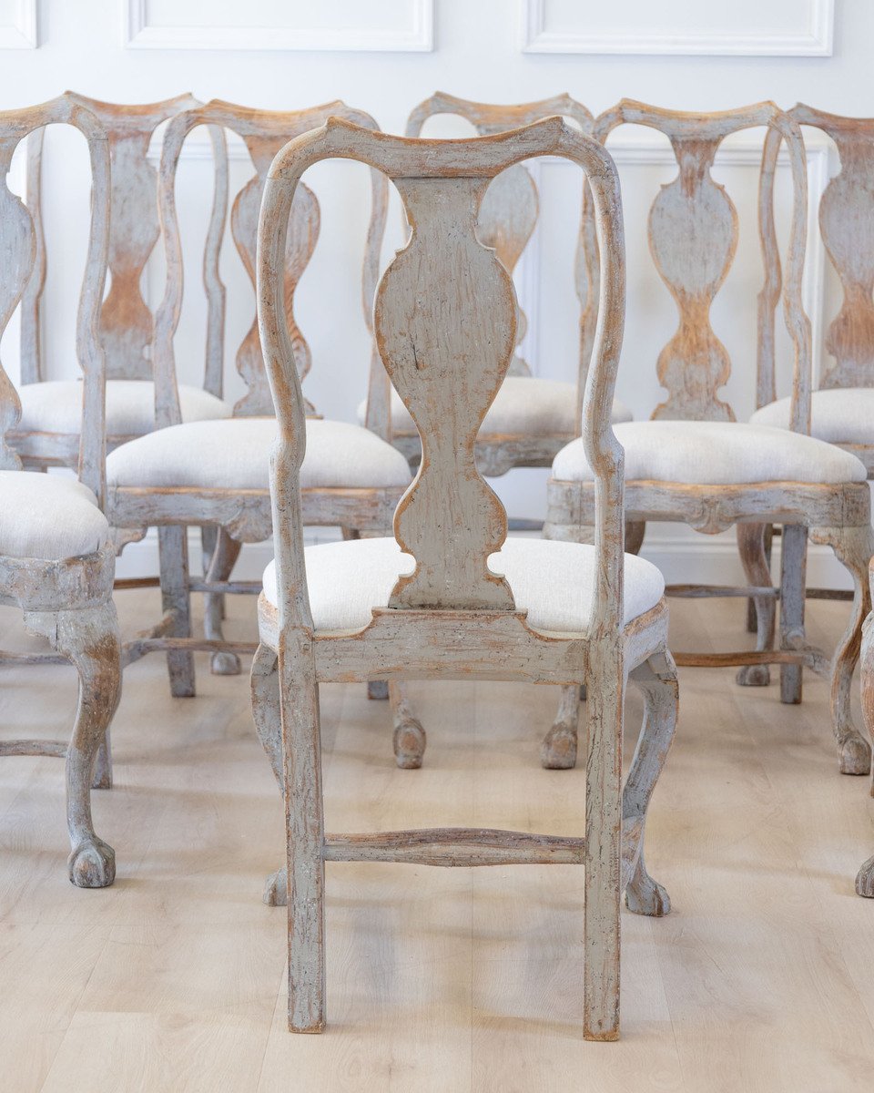 Set of Twelve Swedish Rococo Chairs, Lindome, circa 1760 - JAA