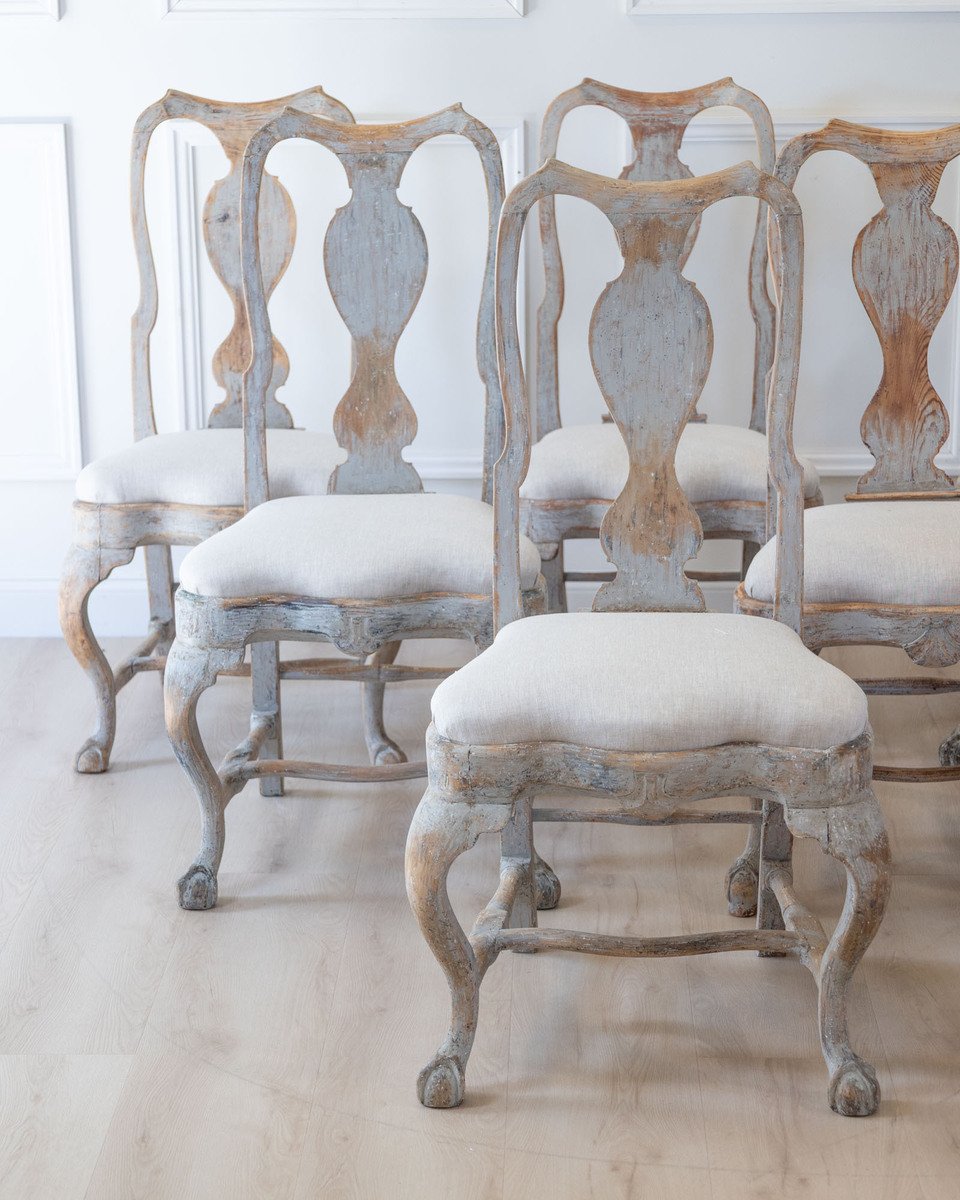 Set of Twelve Swedish Rococo Chairs, Lindome, circa 1760 - JAA