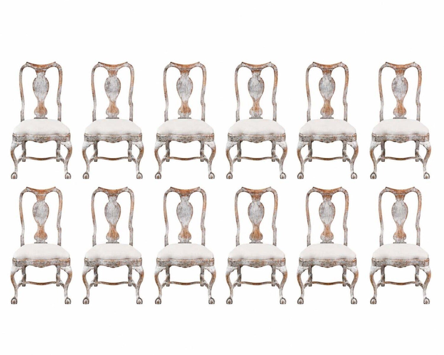 Set of Twelve Swedish Rococo Chairs, Lindome, circa 1760
