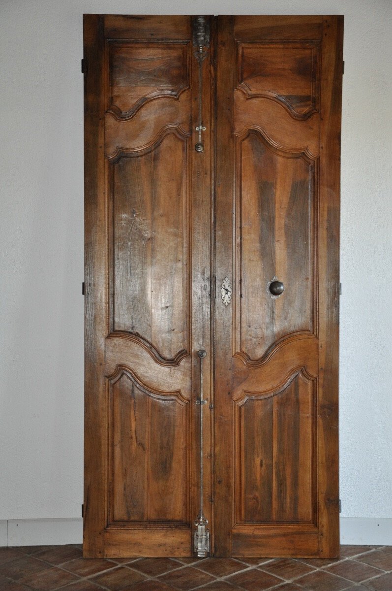 Double-leaf Walnut Connecting Door, 18th Century - JAA