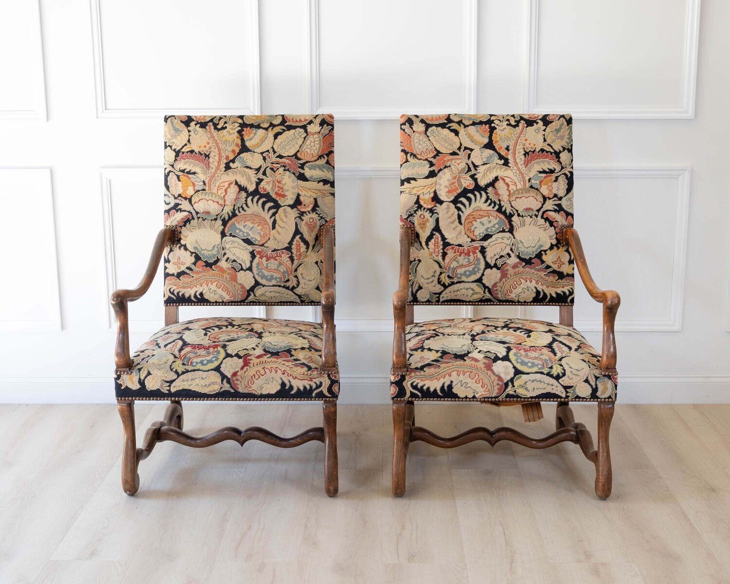 Pair of French Beech Os de Mouton Armchairs, circa 1900 - JAA