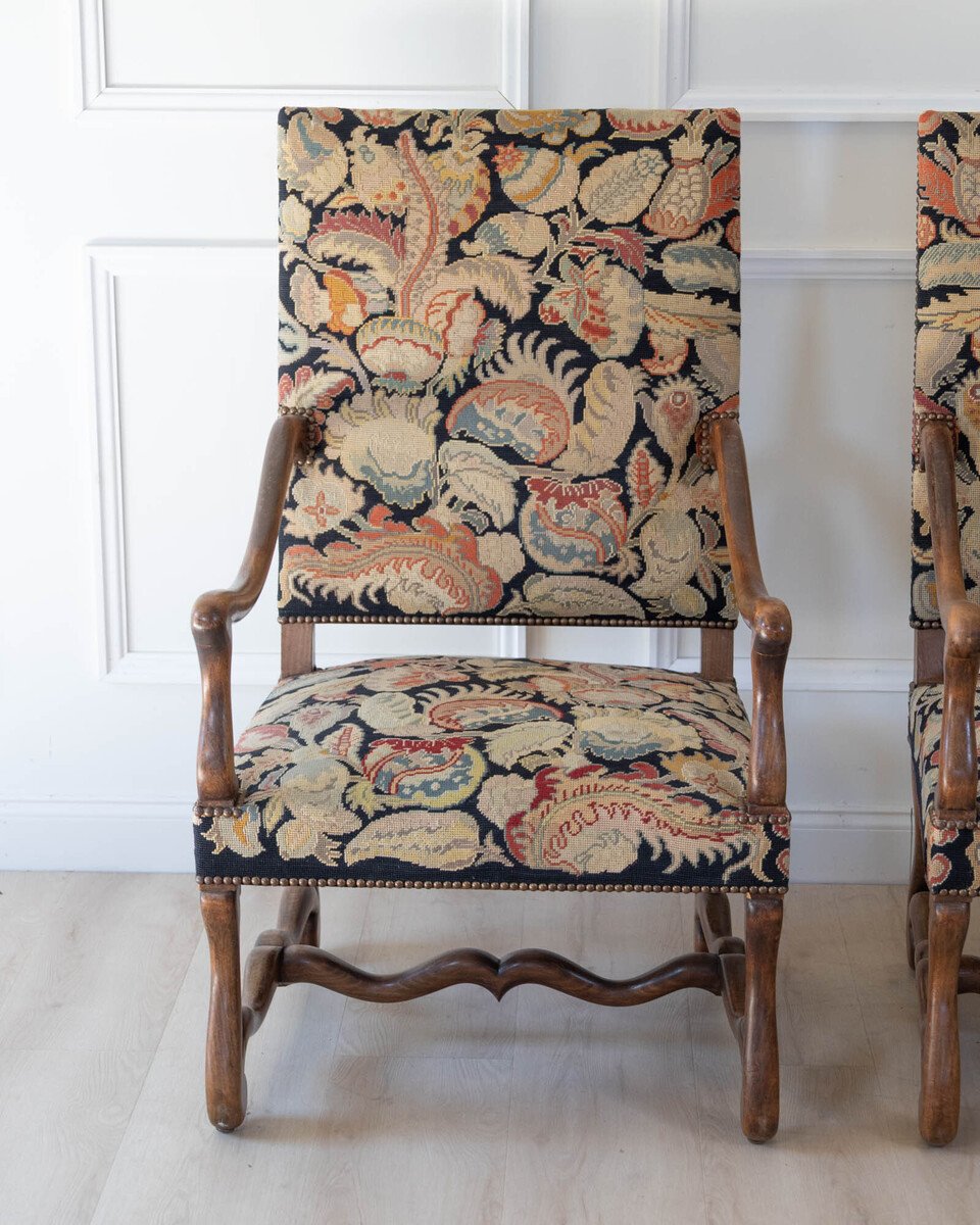 Pair of French Beech Os de Mouton Armchairs, circa 1900 - JAA