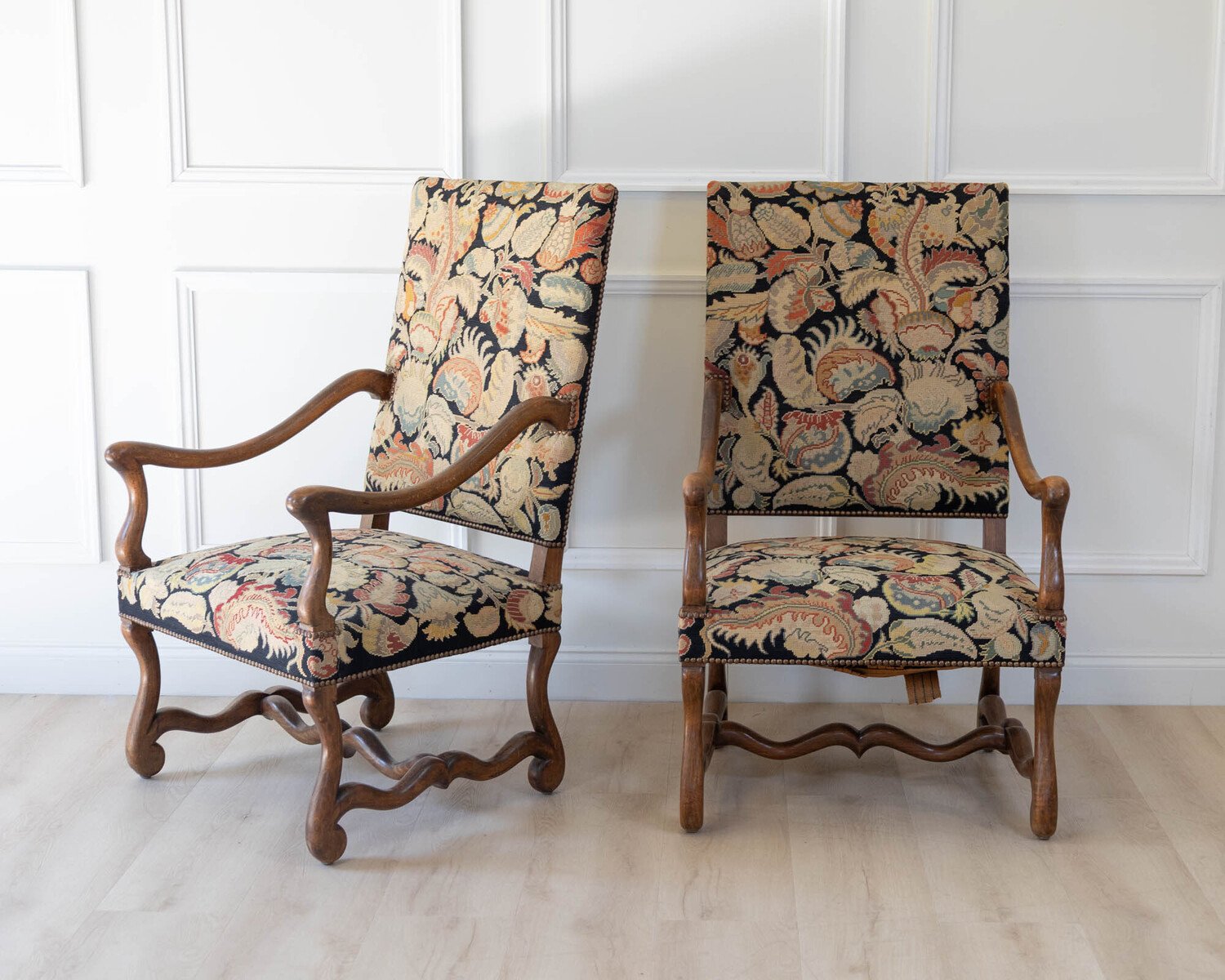 Pair of French Beech Os de Mouton Armchairs, circa 1900 - JAA