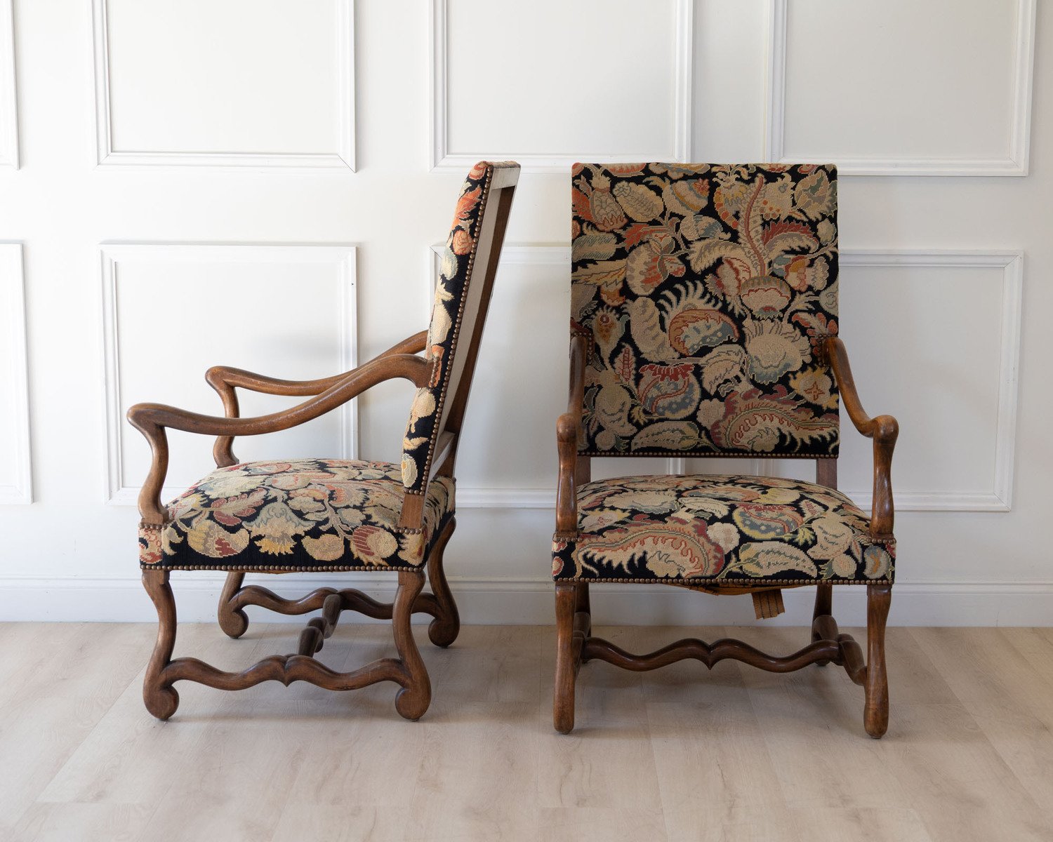 Pair of French Beech Os de Mouton Armchairs, circa 1900 - JAA