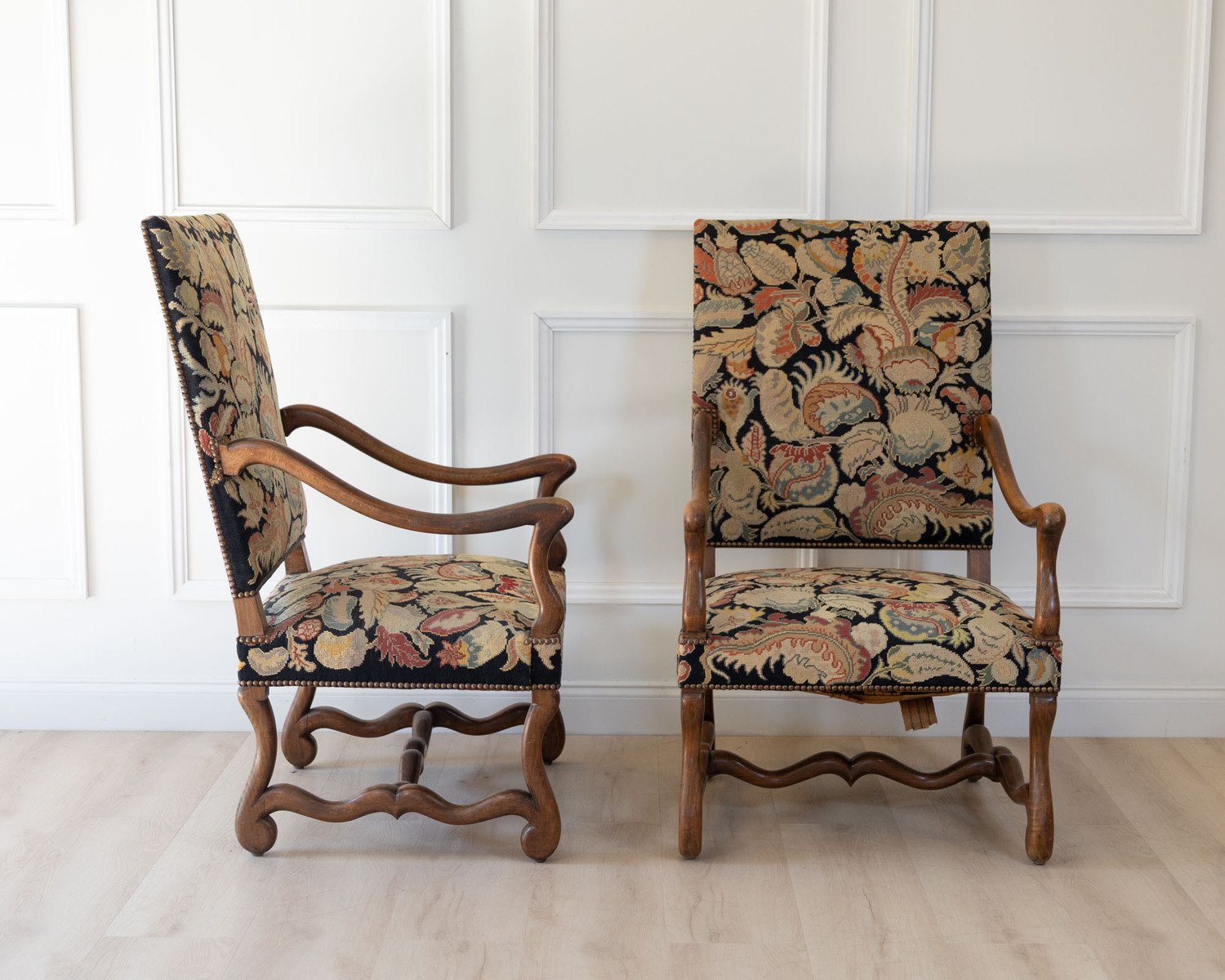 Pair of French Beech Os de Mouton Armchairs, circa 1900 - JAA