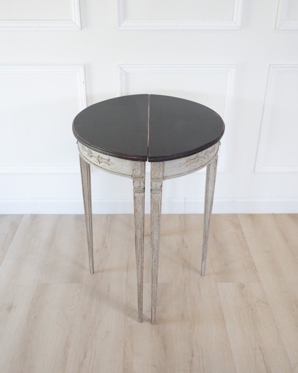 And this pair of demi lune tables ca. 100 years - JAA