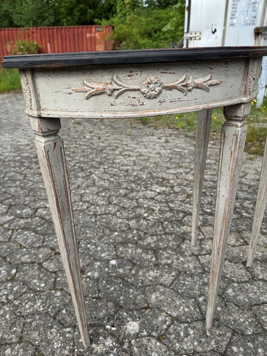And this pair of demi lune tables ca. 100 years - JAA