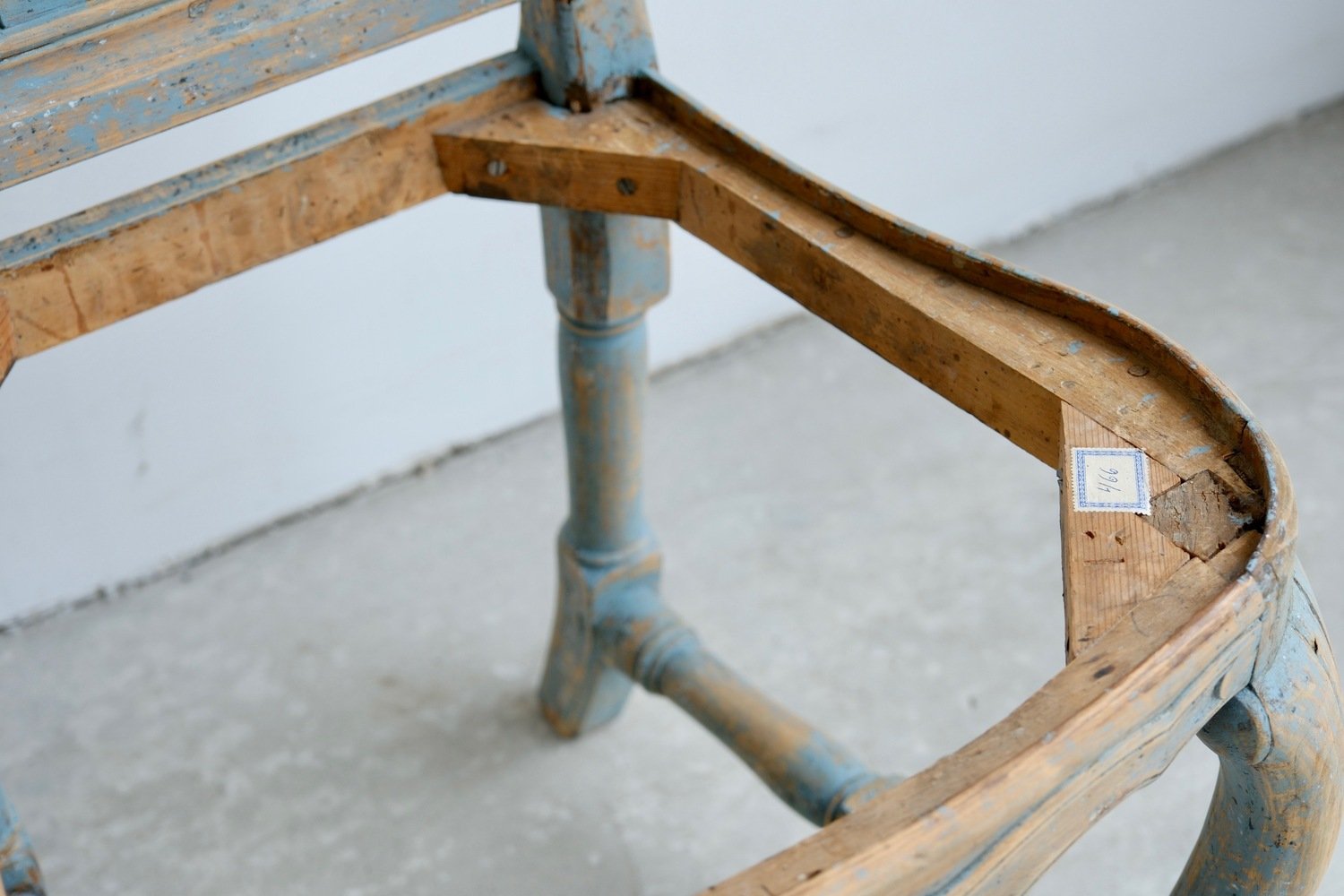 Set of Six Swedish Rococo Chairs in Blue Paint, circa 1760 - JAA
