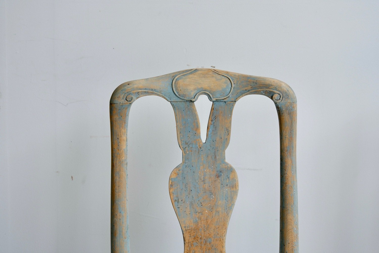 Set of Six Swedish Rococo Chairs in Blue Paint, circa 1760 - JAA